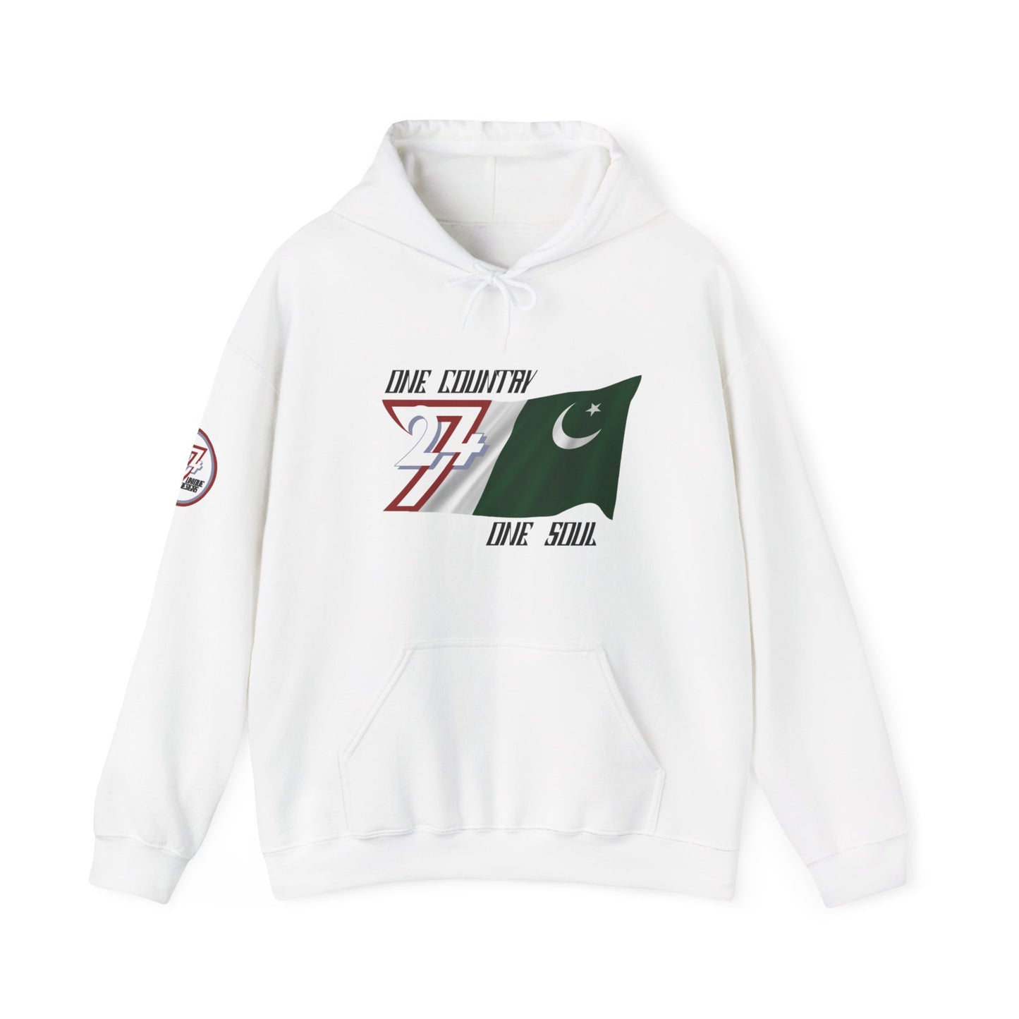 Unique Design 24/7 Pakistan Flag Printed Unisex custom Hoodie white