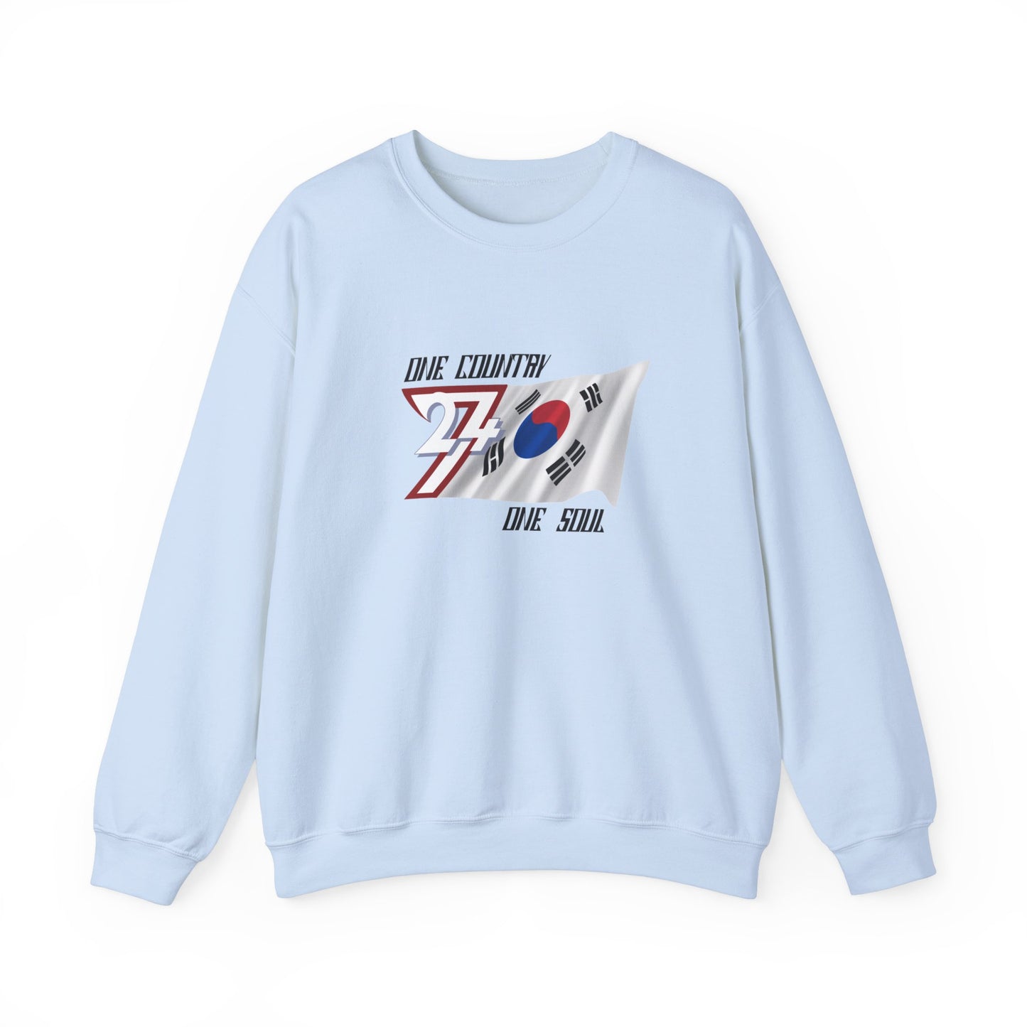 Unique Design 24/7 South Korea Flag sweatshirt light blue