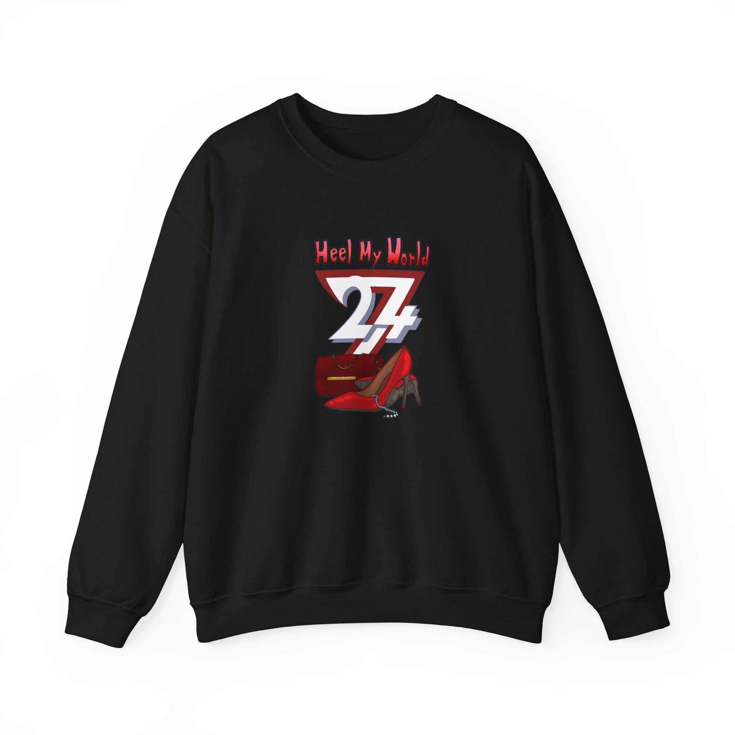 Unique Design Heel My World Heavy Blend™ Crewneck Sweatshirt black