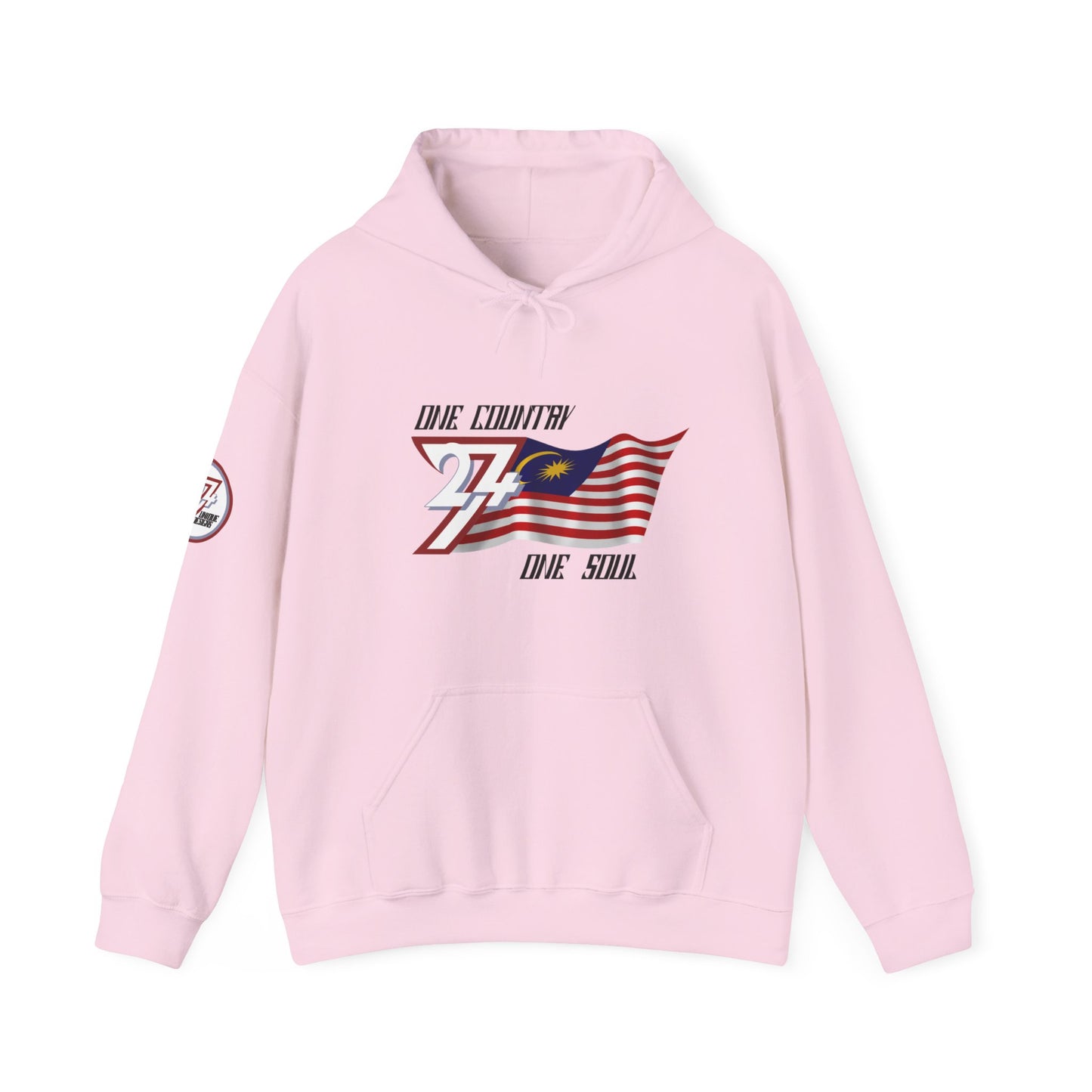 Unique Design 24/7 Malaysia Flag Printed Unisex custom Hoodie light pink