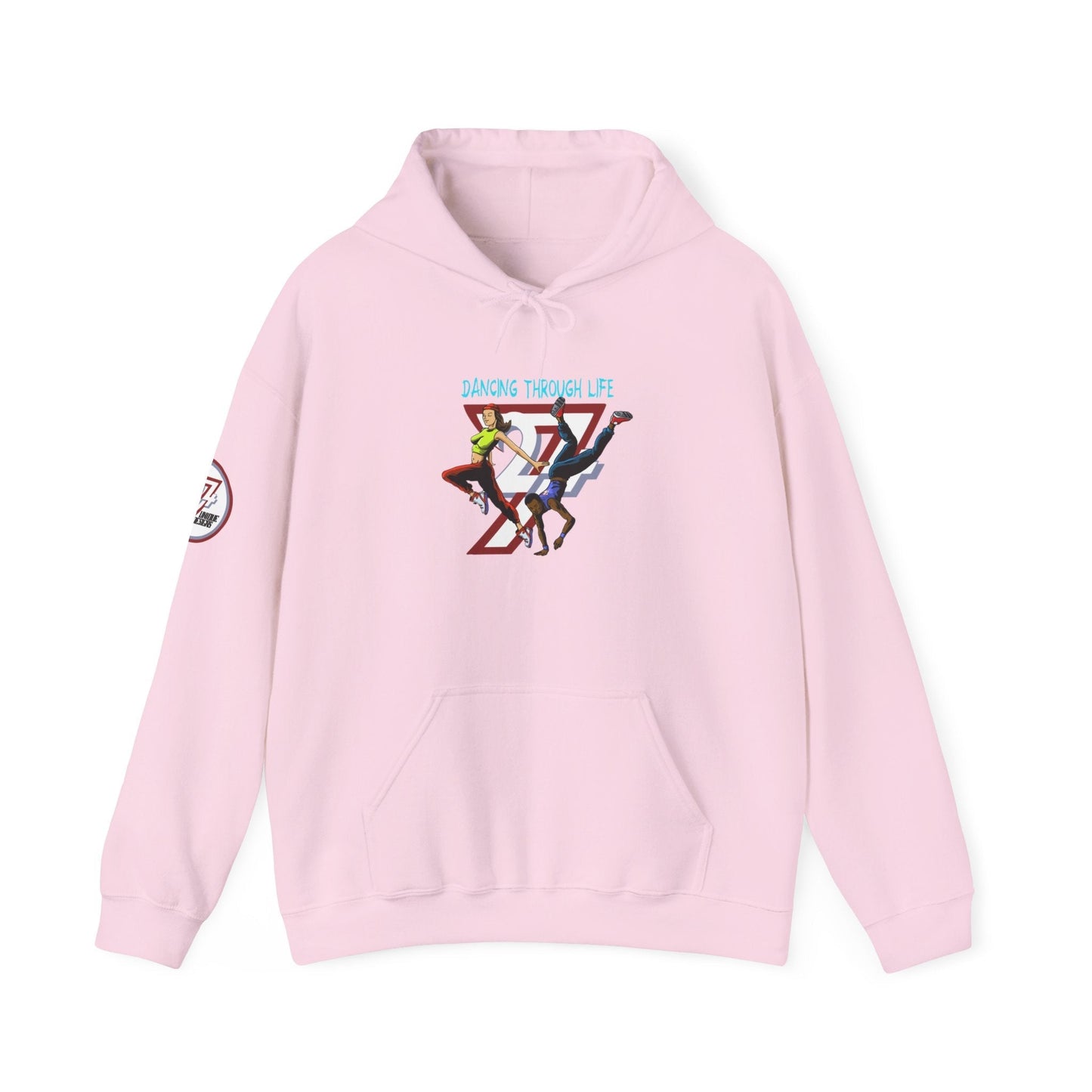 Unique Design Street Dancing Couple Printed Unisex custom Hoodie light pink