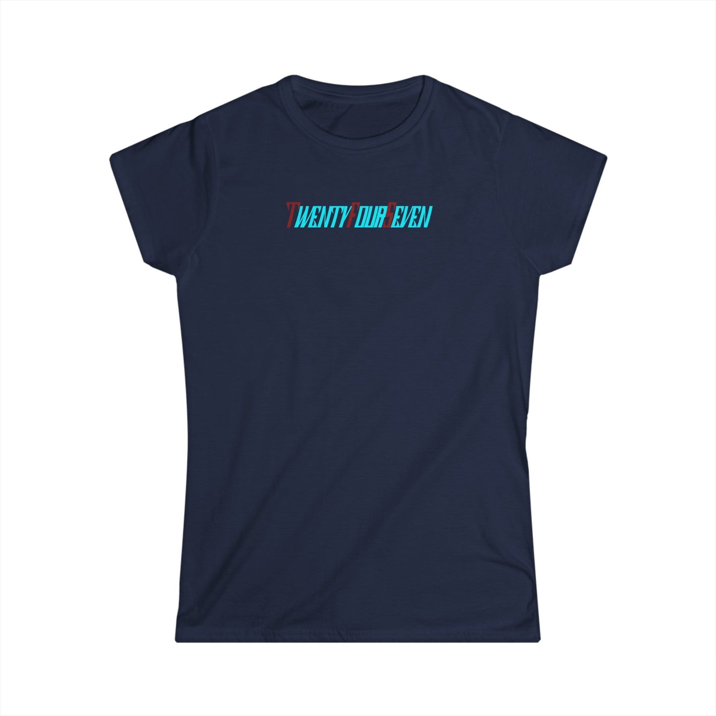 Unique Design Twentyfourseven text t-shirt for women navy