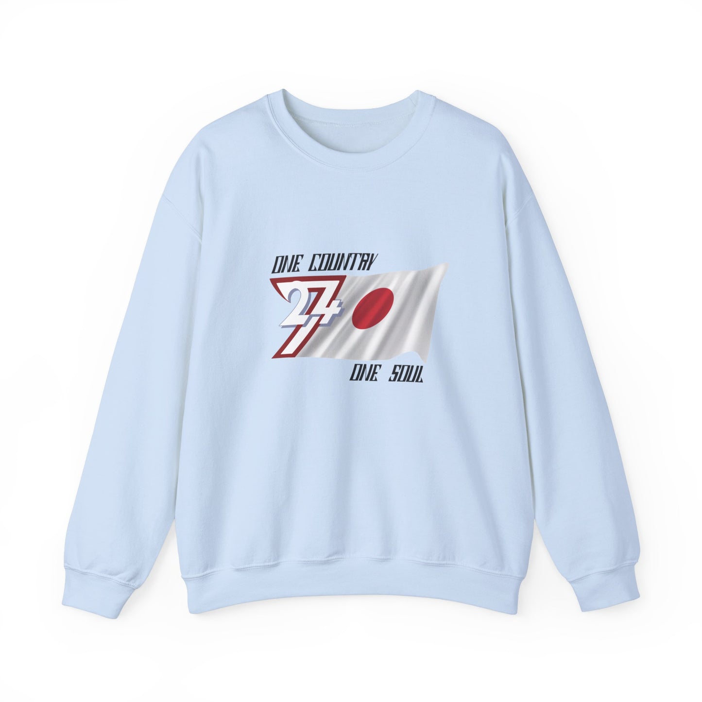 Unique Design Japan Flag sweatshirt light blue