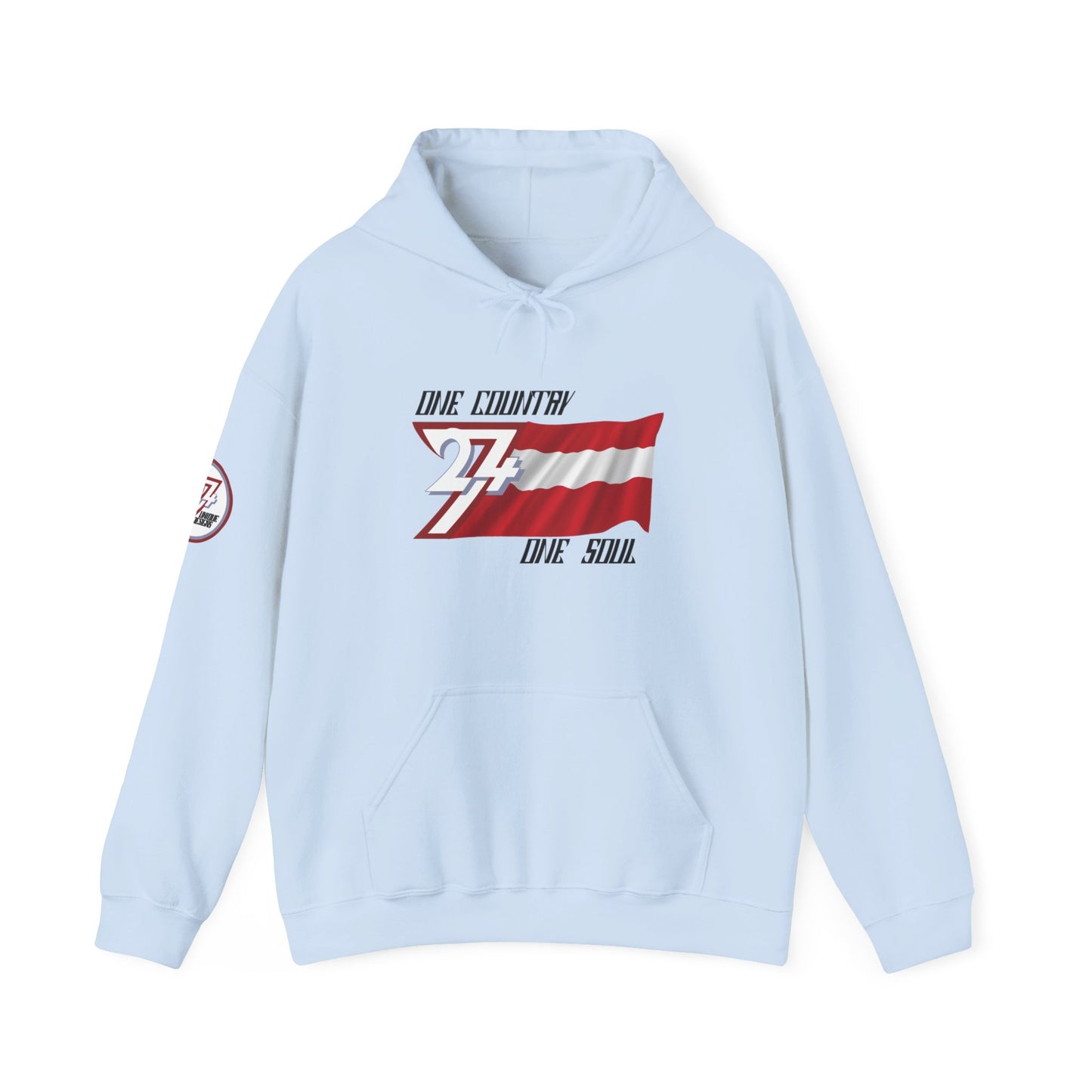 Unique Design 24/7 Austria Flag Printed Unisex custom Hoodie light blue