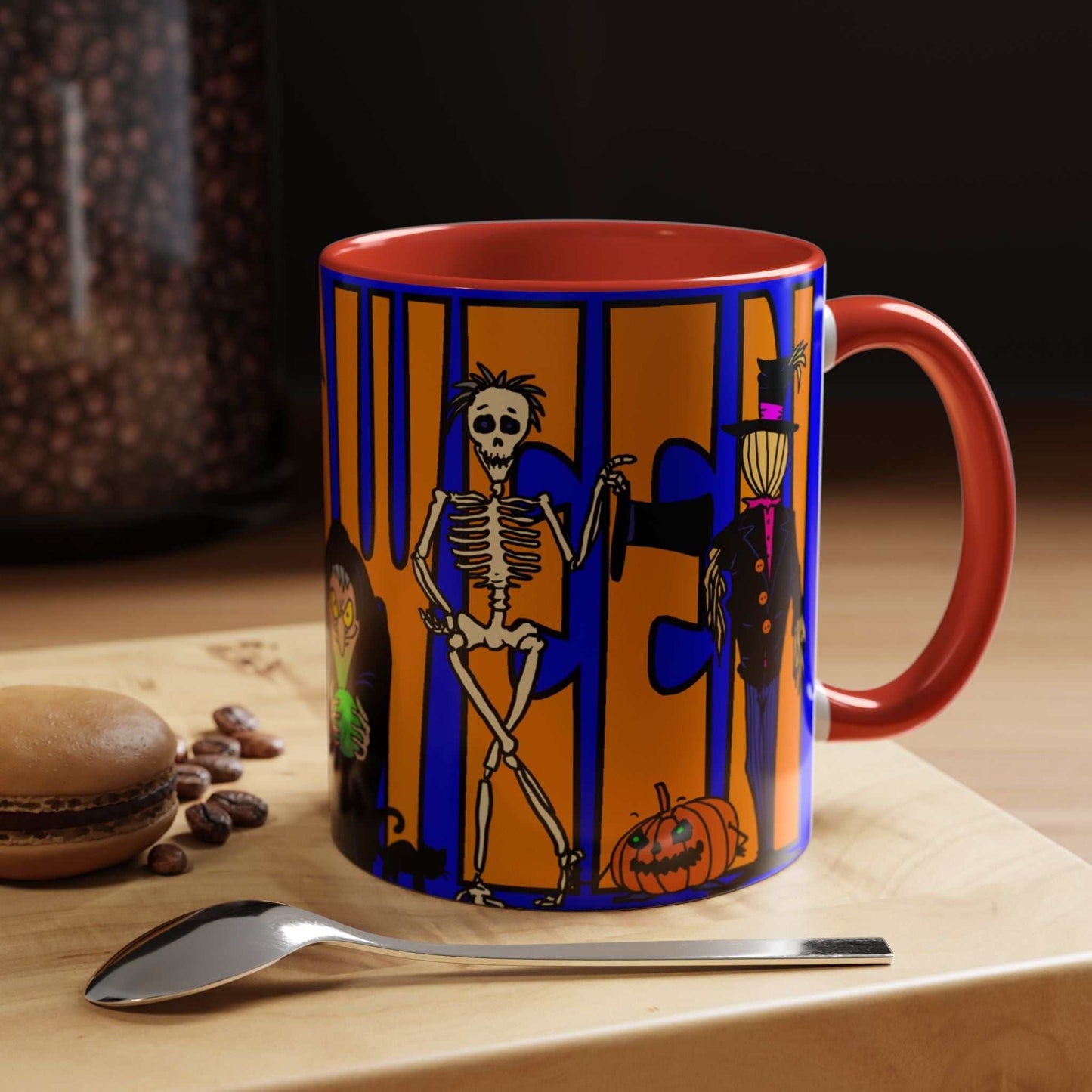 Halloween Coffee Mug with vibrant design, 11oz or 15oz, perfect for spooky beverages.