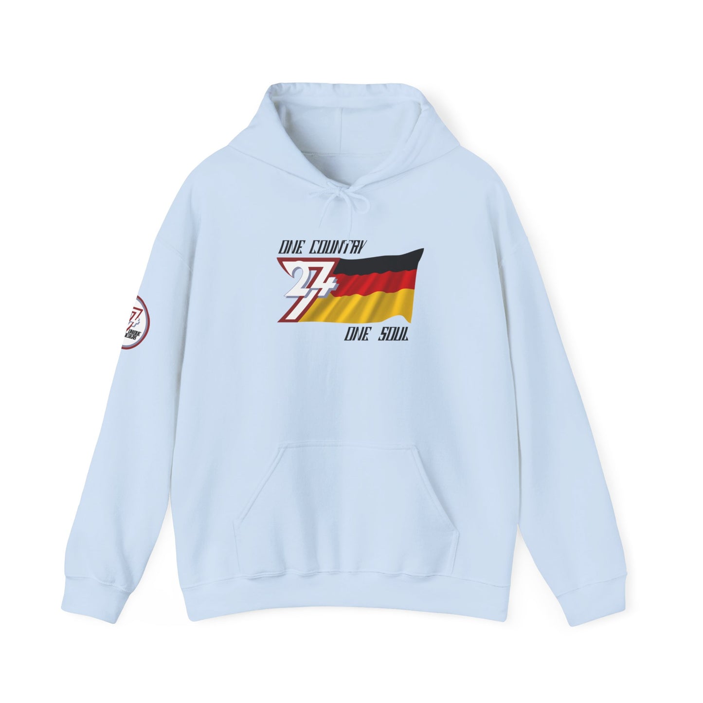 Unique Design 24/7 Germany Flag Printed Unisex custom Hoodie light blue