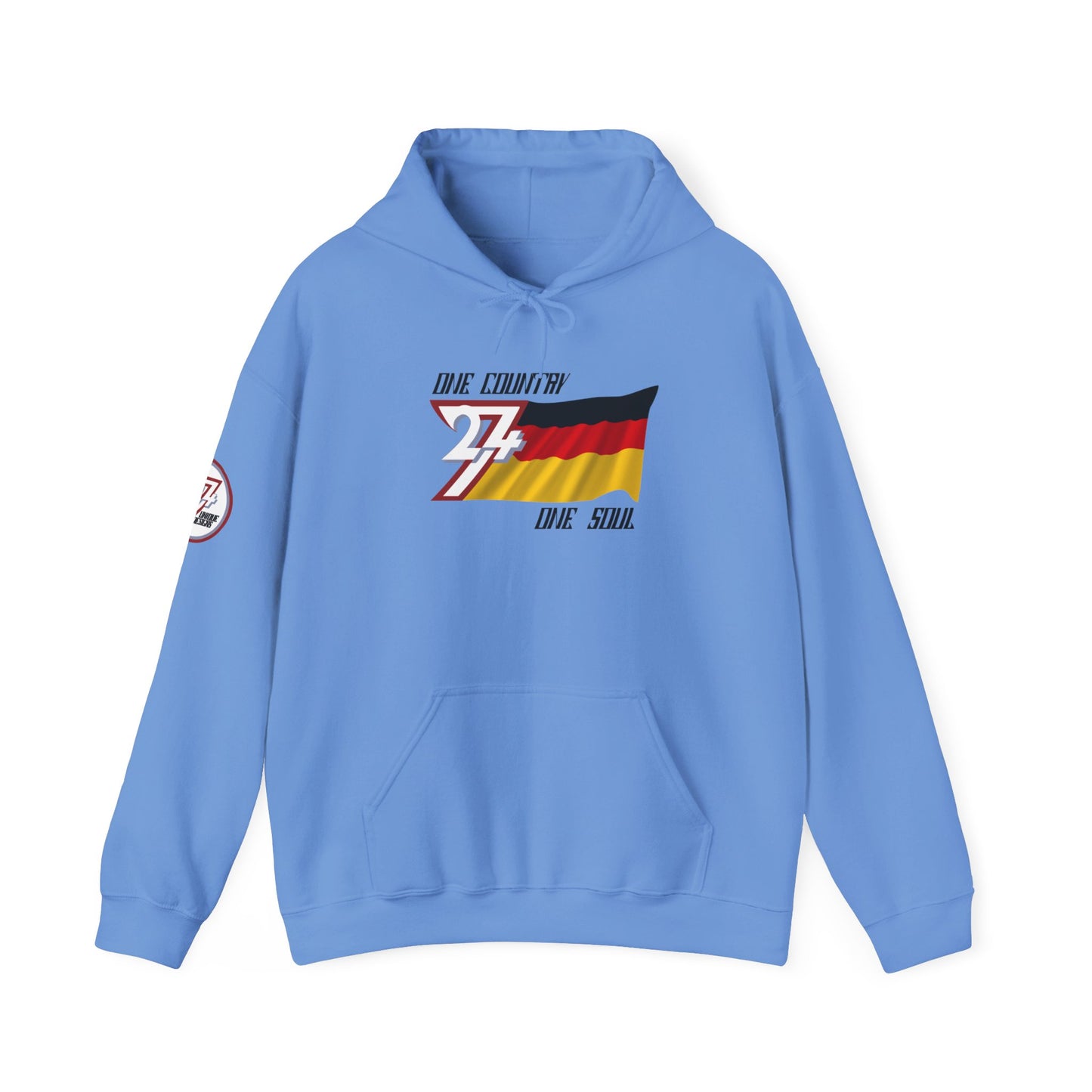 Unique Design 24/7 Germany Flag Printed Unisex custom Hoodie carolina blue