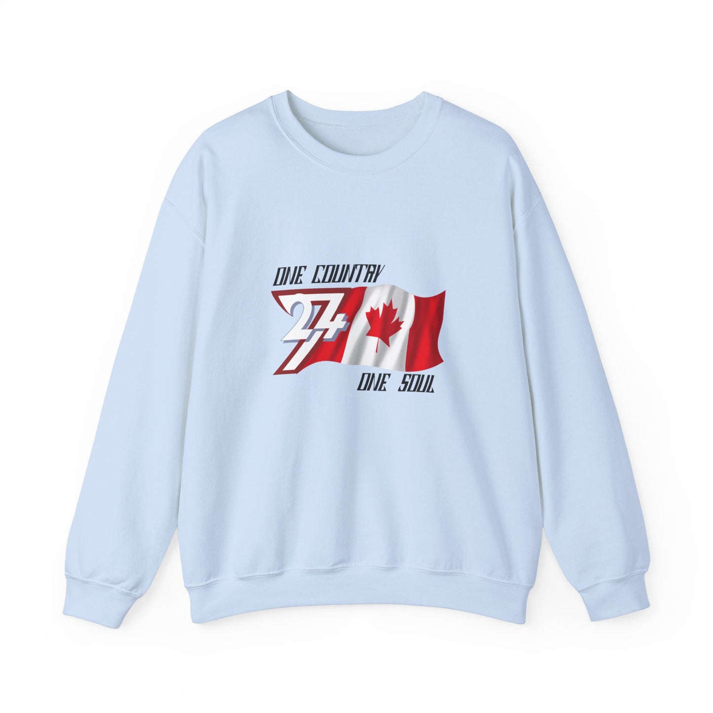 Unique Design Canad Flag sweatshirt light blue