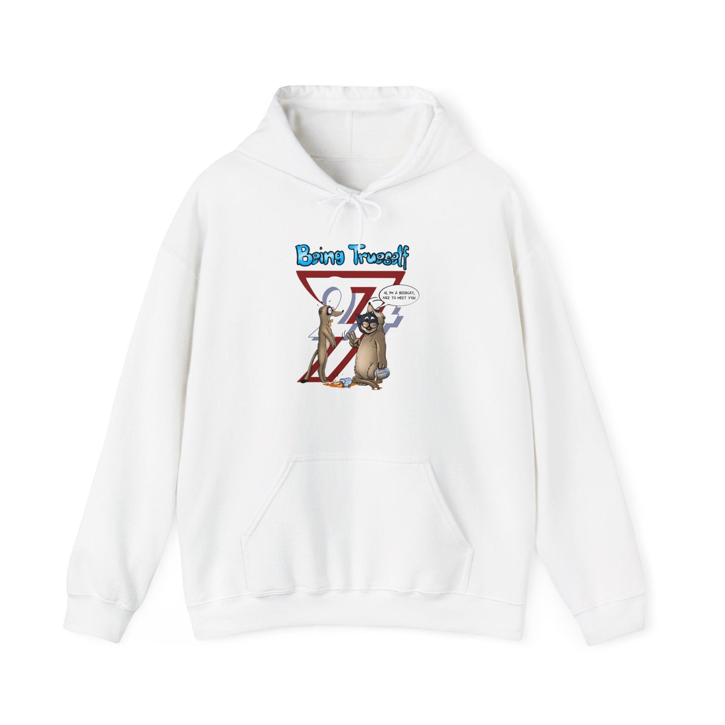 Unique Hoodie: Be True-Self Printed Hoodie by 24/7 Unique Designs white