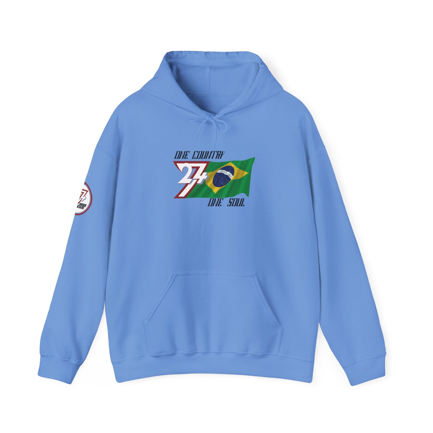 Unique Design Brazil Flag custom hoodie carolina blue