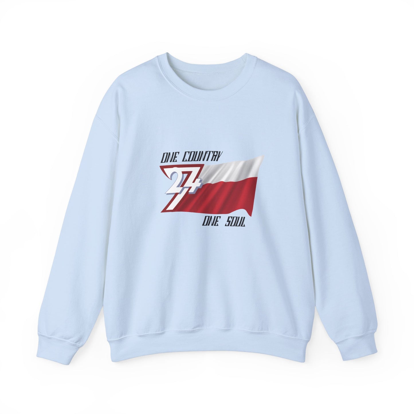 Unique Design Poland Flag sweatshirt light blue