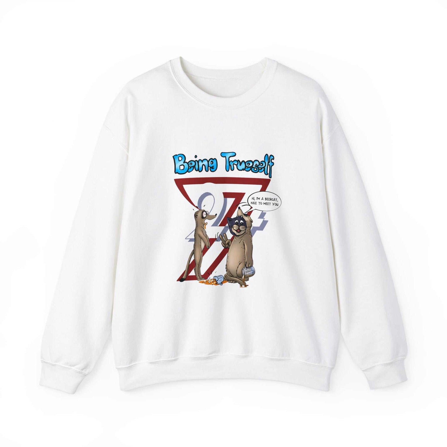 Unique Design Being True-self Heavy Blend™ Crewneck Sweatshirt white