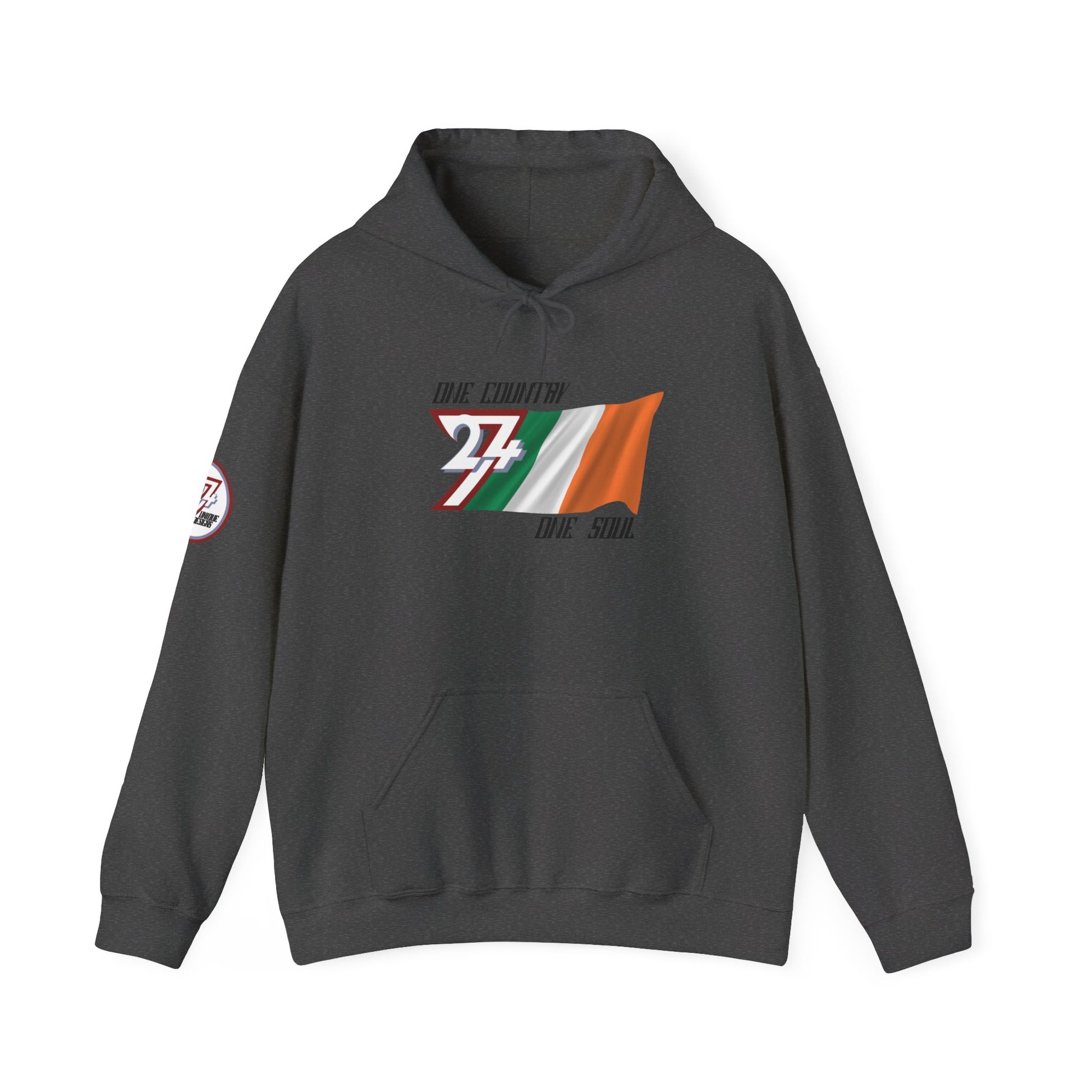 Unique Design 24/7 Ireland Flag Printed Unisex custom Hoodie dark heather