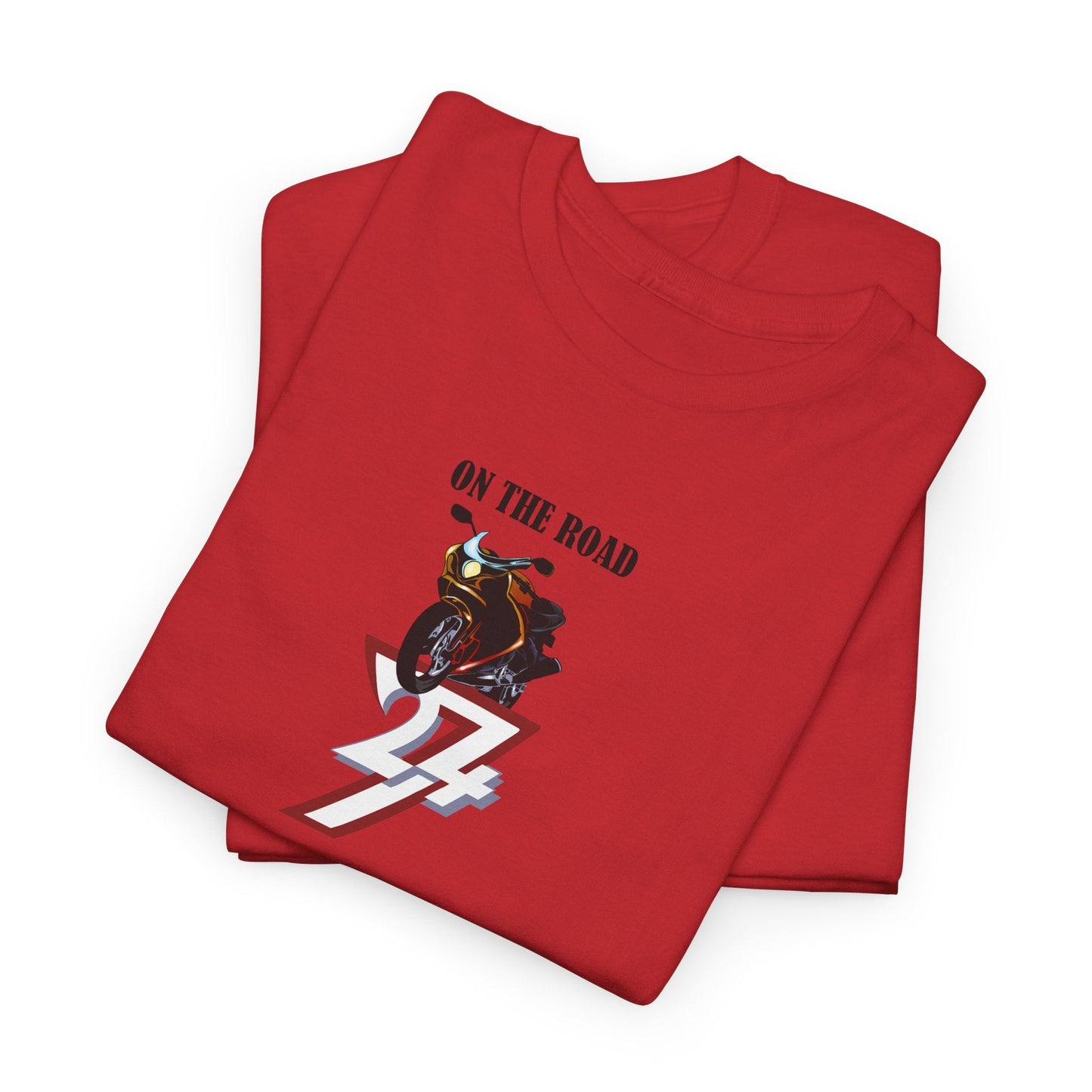 Unique Design On The Road Bike T-shirt red