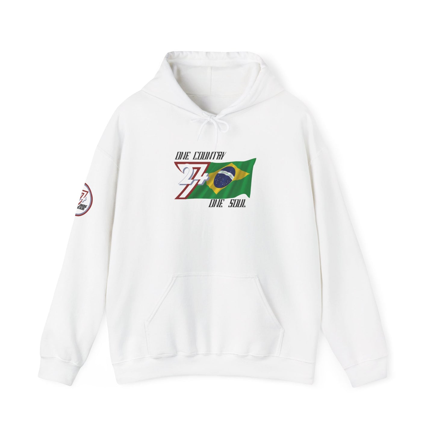 Unique Design Brazil Flag custom hoodie white