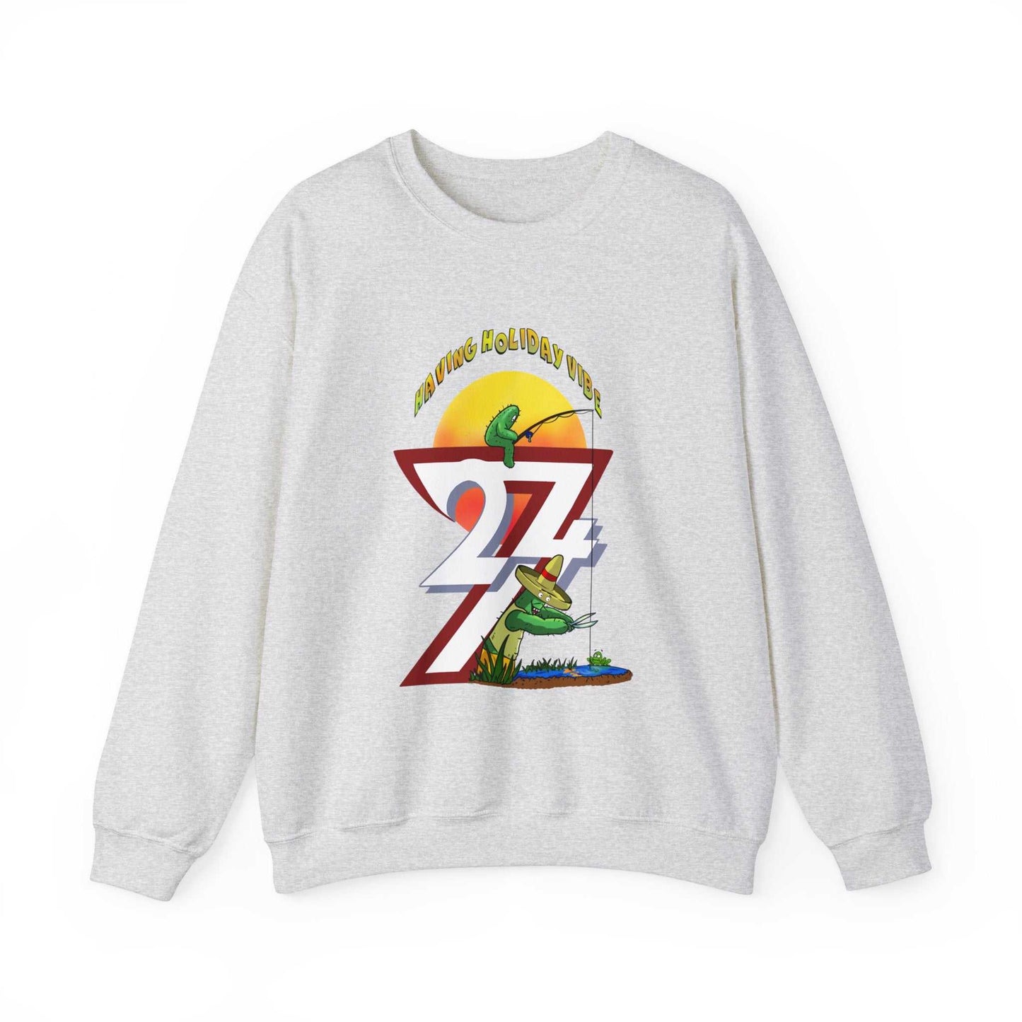 Unique Design Leonando and Littleando Fishing Heavy Blend™ Crewneck Sweatshirt ash