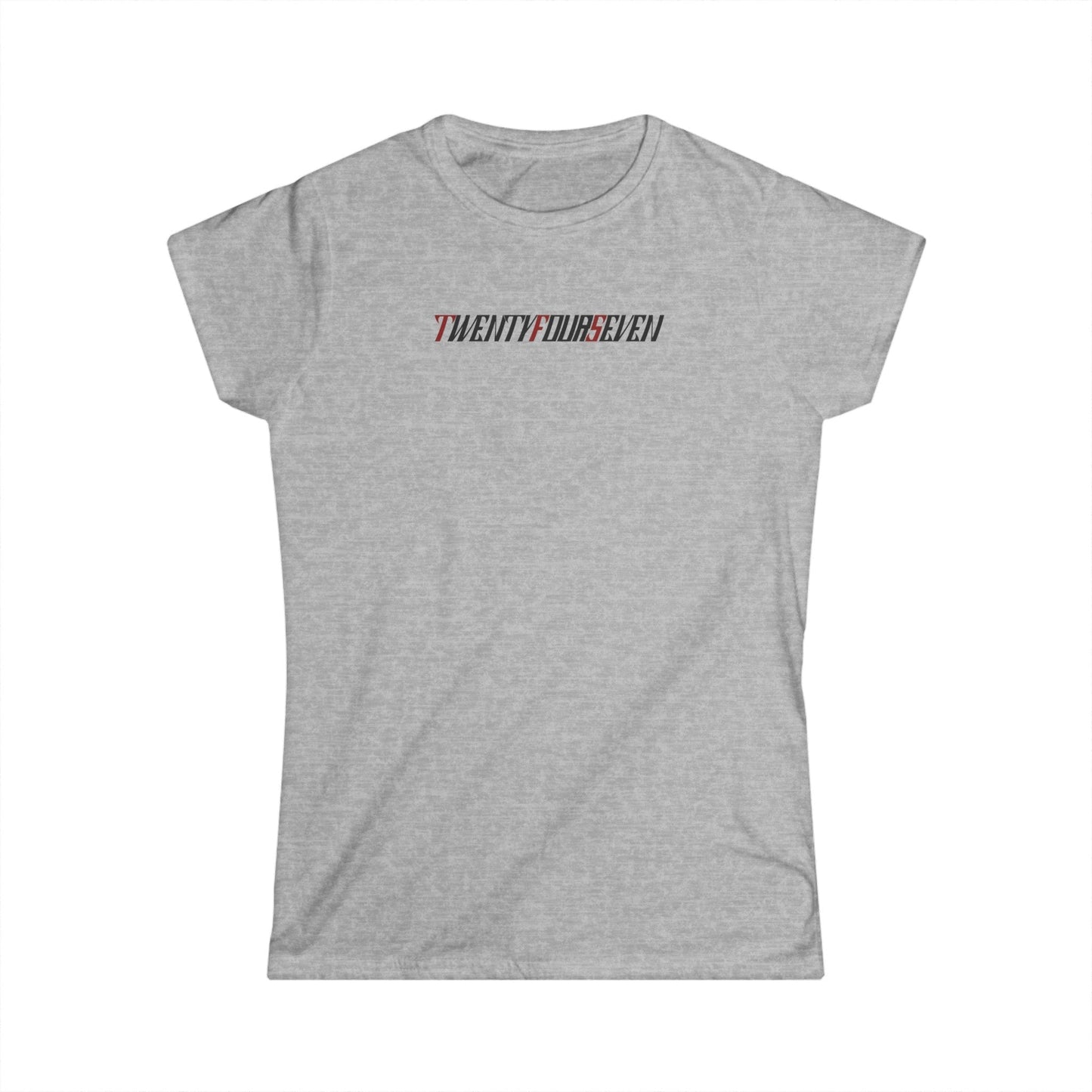 Unique Design Twentyfourseven text t-shirt for women sport grey