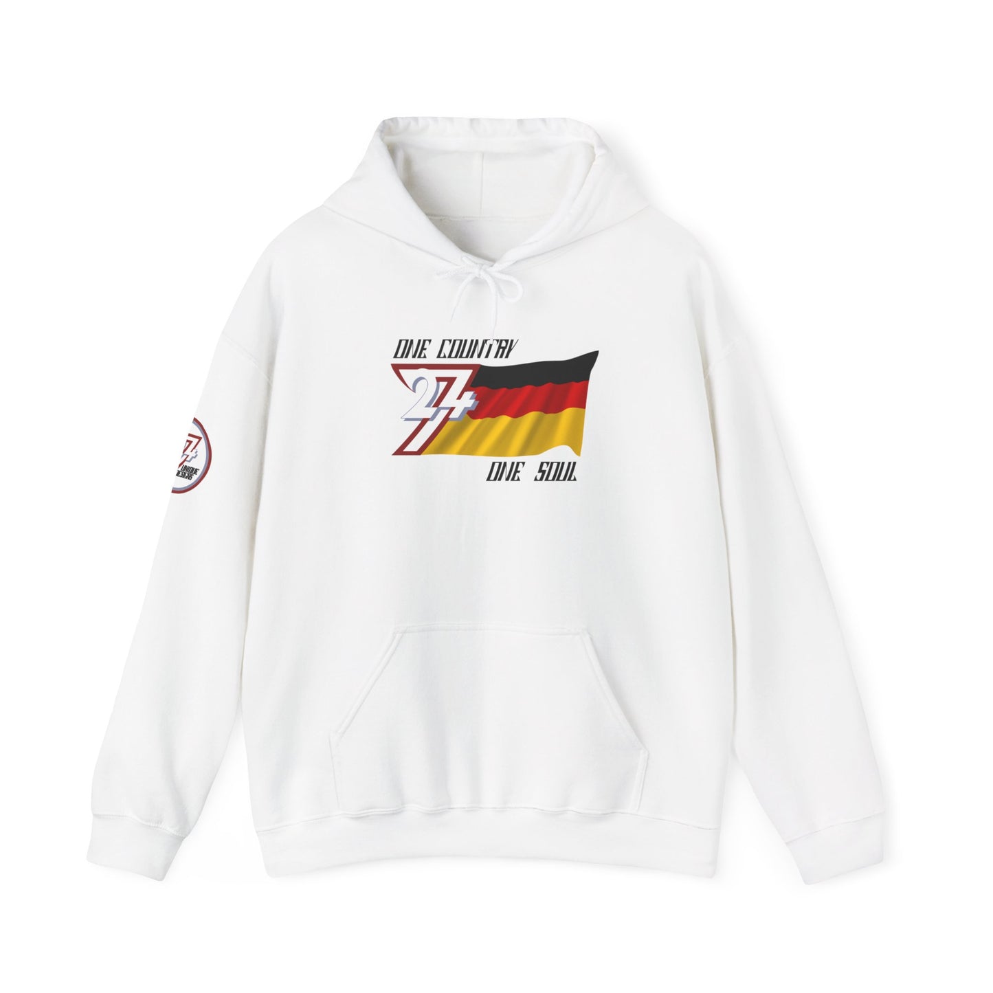 Unique Design 24/7 Germany Flag Printed Unisex custom Hoodie white