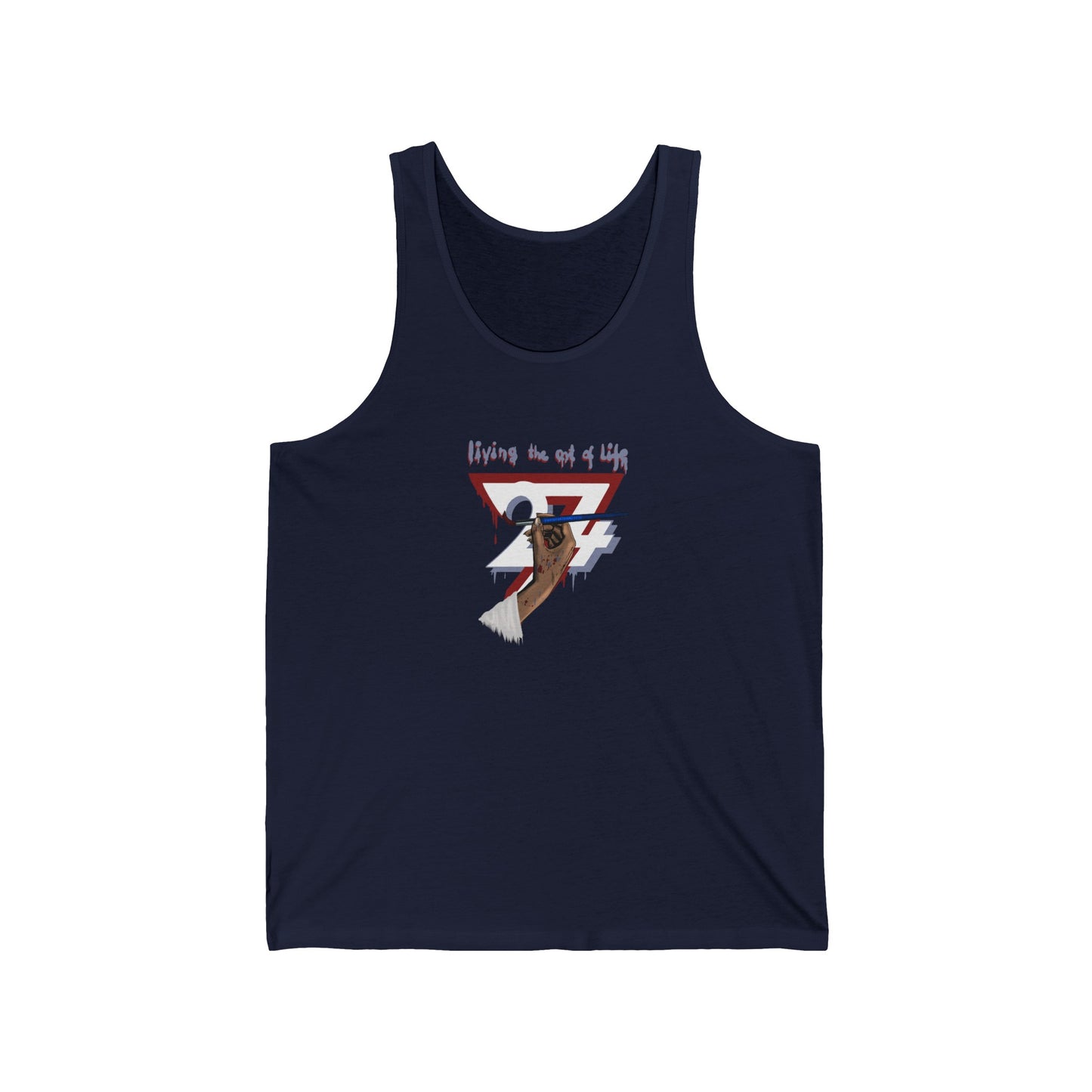 Unique Design Art of Life women's jersey tank top navy