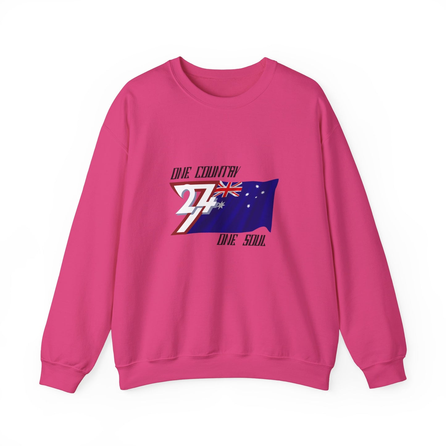 Crew neck Sweatshirt: Australia Flag fashion by 24/7 Unique Designs heliconia