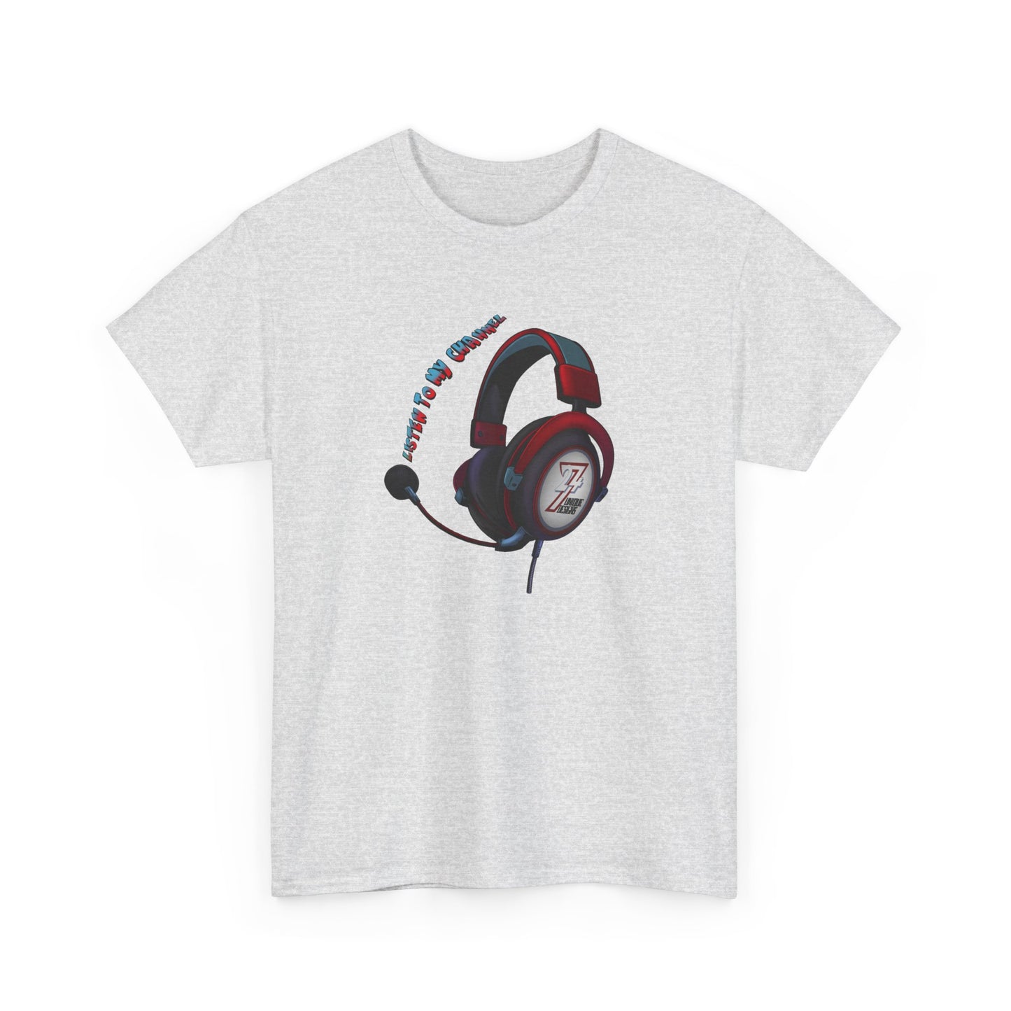 Unique Design 24/7 Headset Illustrated custom T-shirt Ash