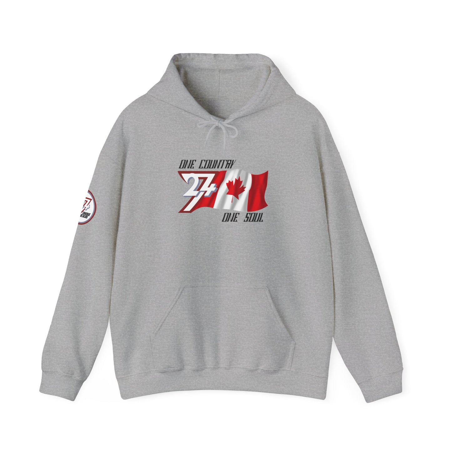 Unique Design 24/7 Canada Flag Printed Unisex custom Hoodie sport grey