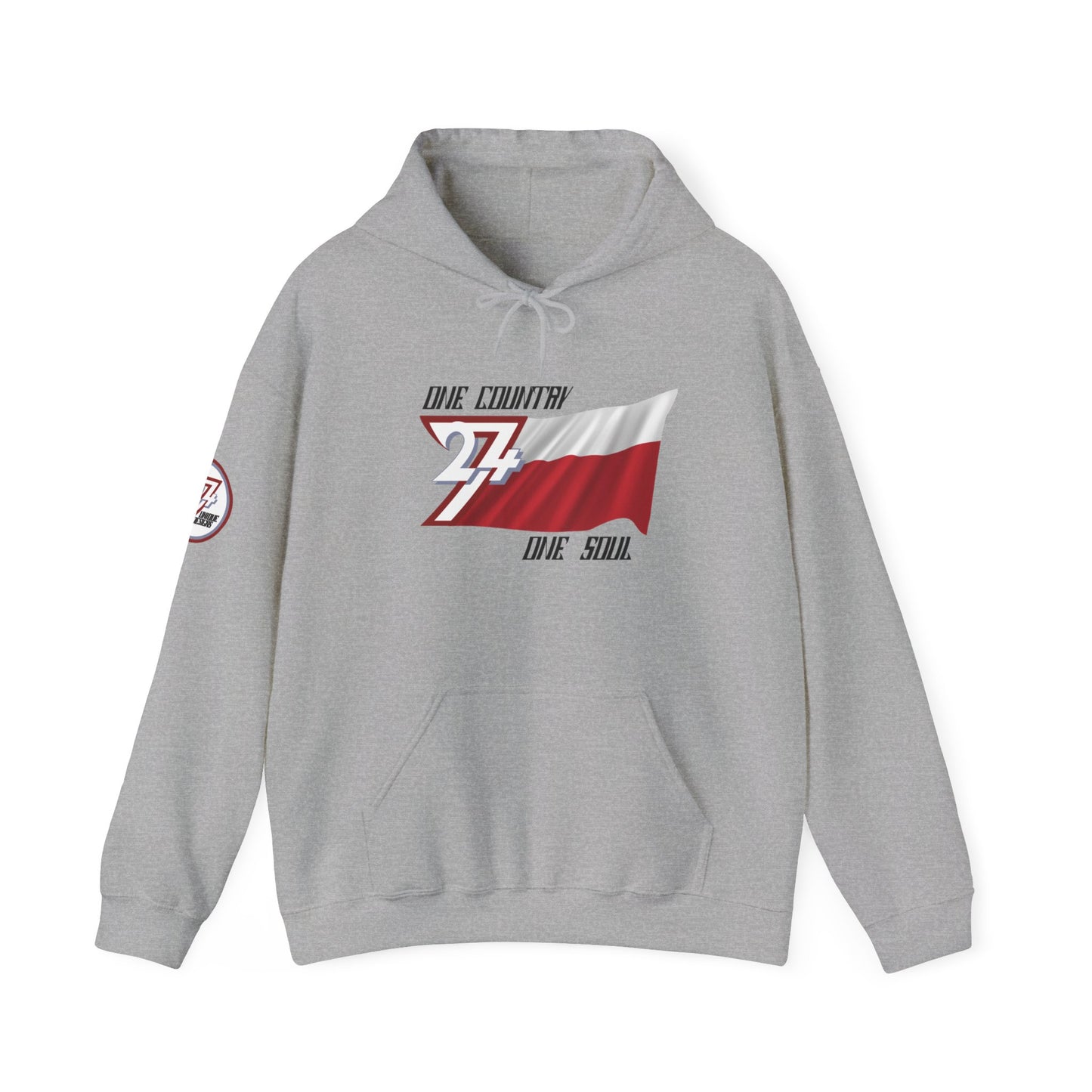 Unique Design 24/7 Poland Flag custom hoodie sport grey