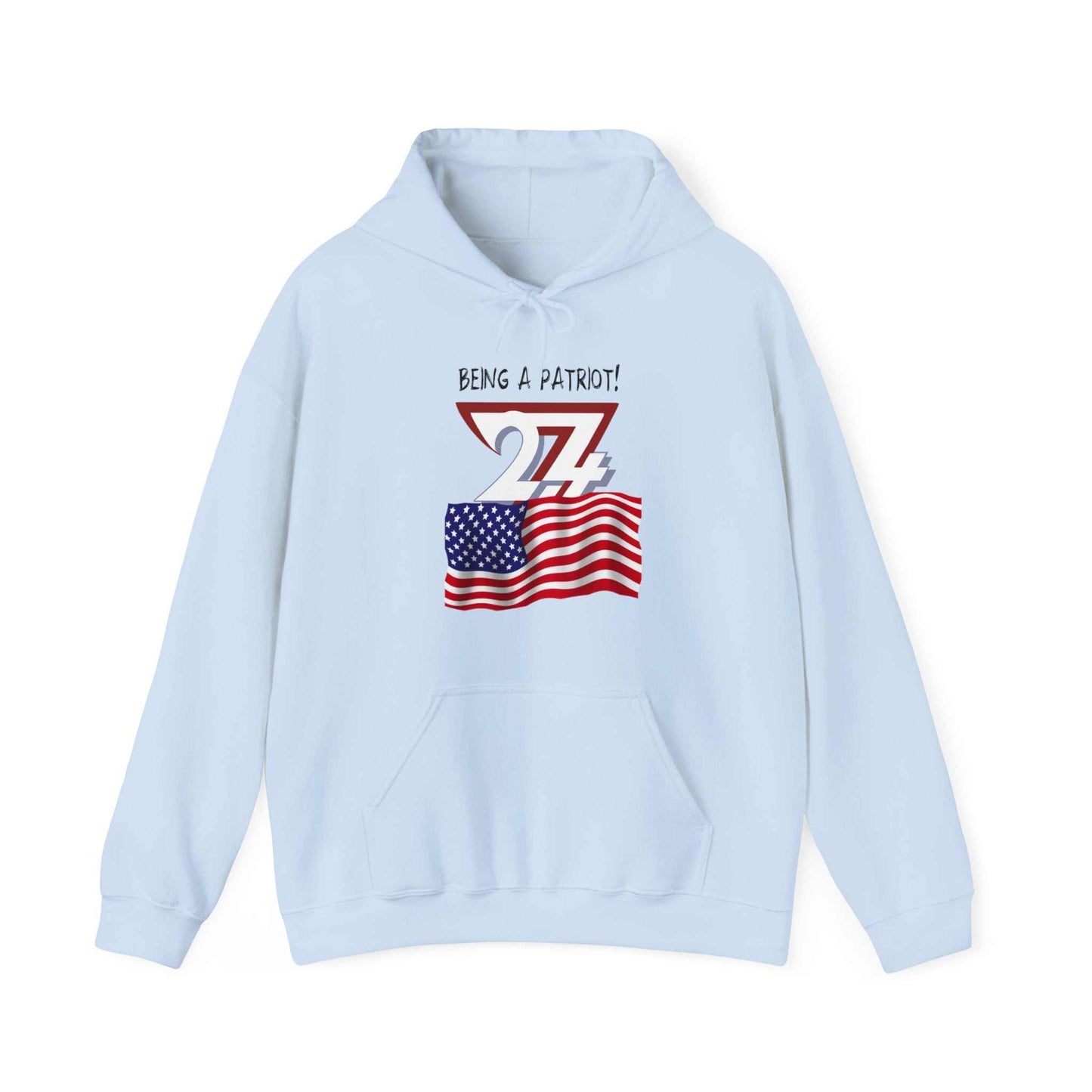 Unique Design Exclusive Design American Patriot Hoodie light blue