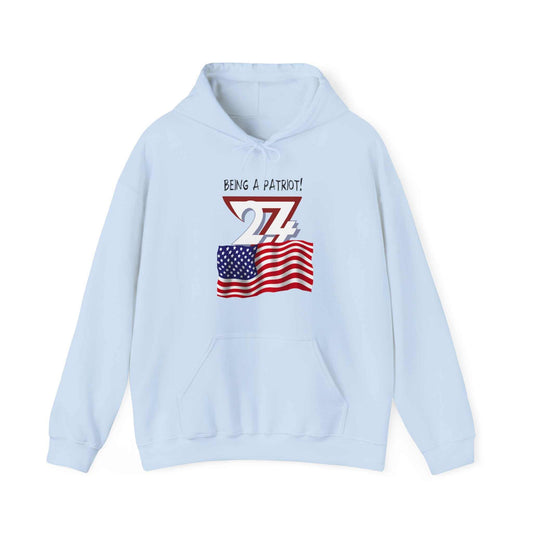 Unique Design Exclusive Design American Patriot Hoodie light blue