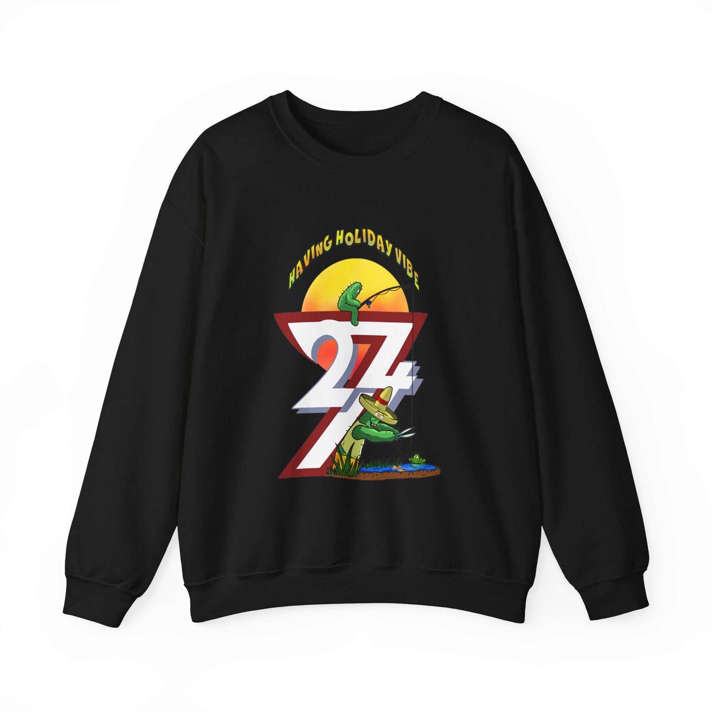 Unique Design Leonando and Littleando Fishing Heavy Blend™ Crewneck Sweatshirt black