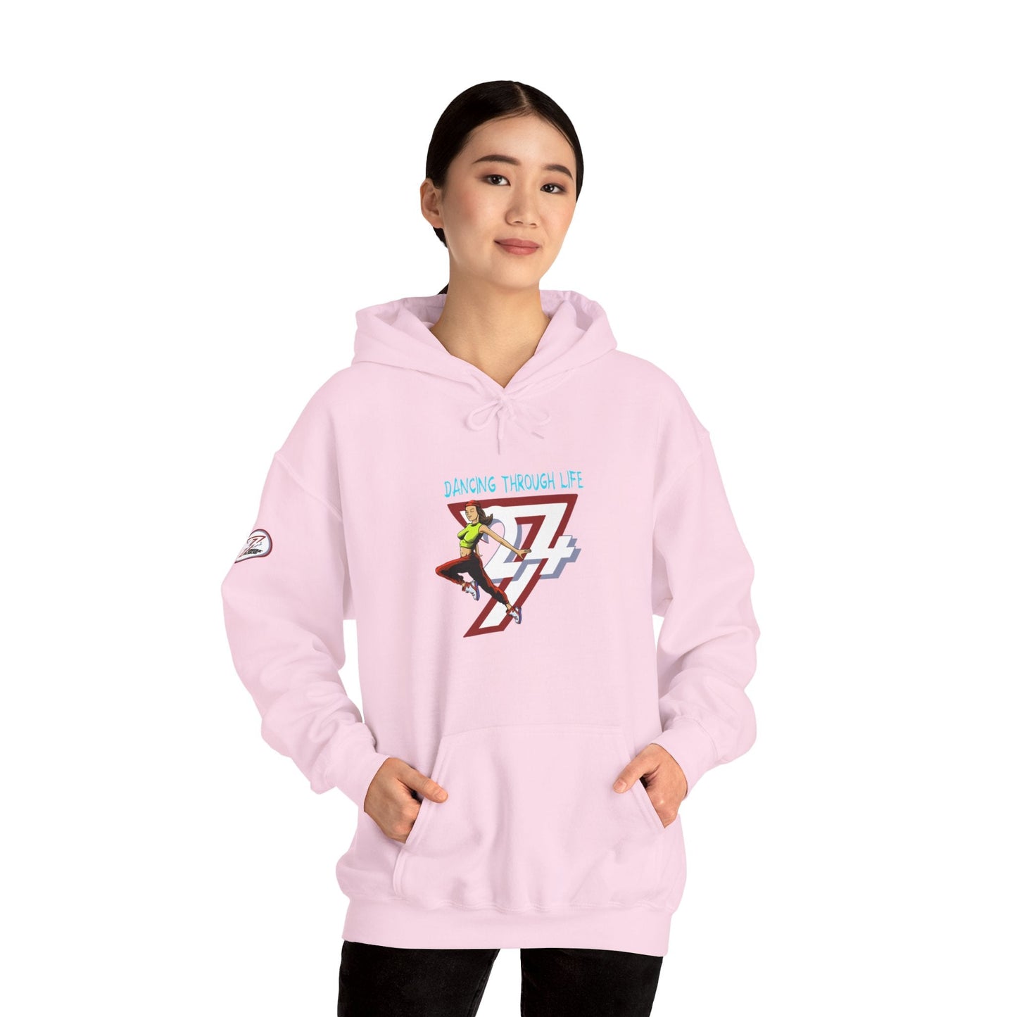 Unique Design Street Dancing Girl Printed Unisex custom Hoodie light pink