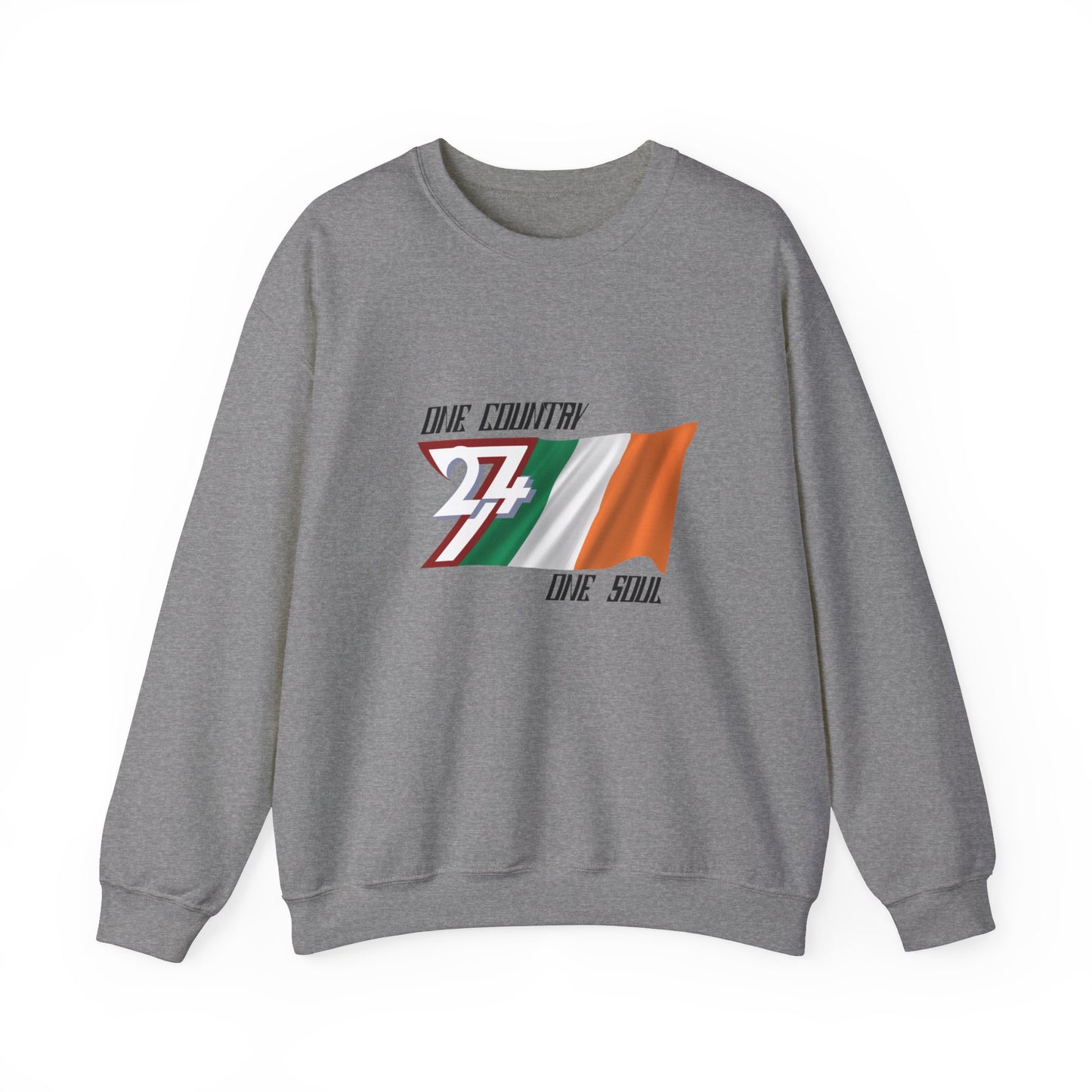 Unique Design Ireland Flag sweatshirt graphite heather