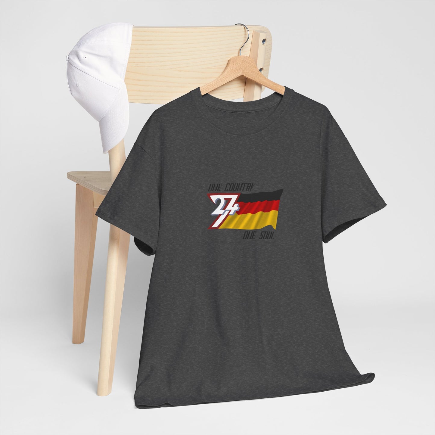 Unique Design Germany Flag Printed custom T-shirt dark heather