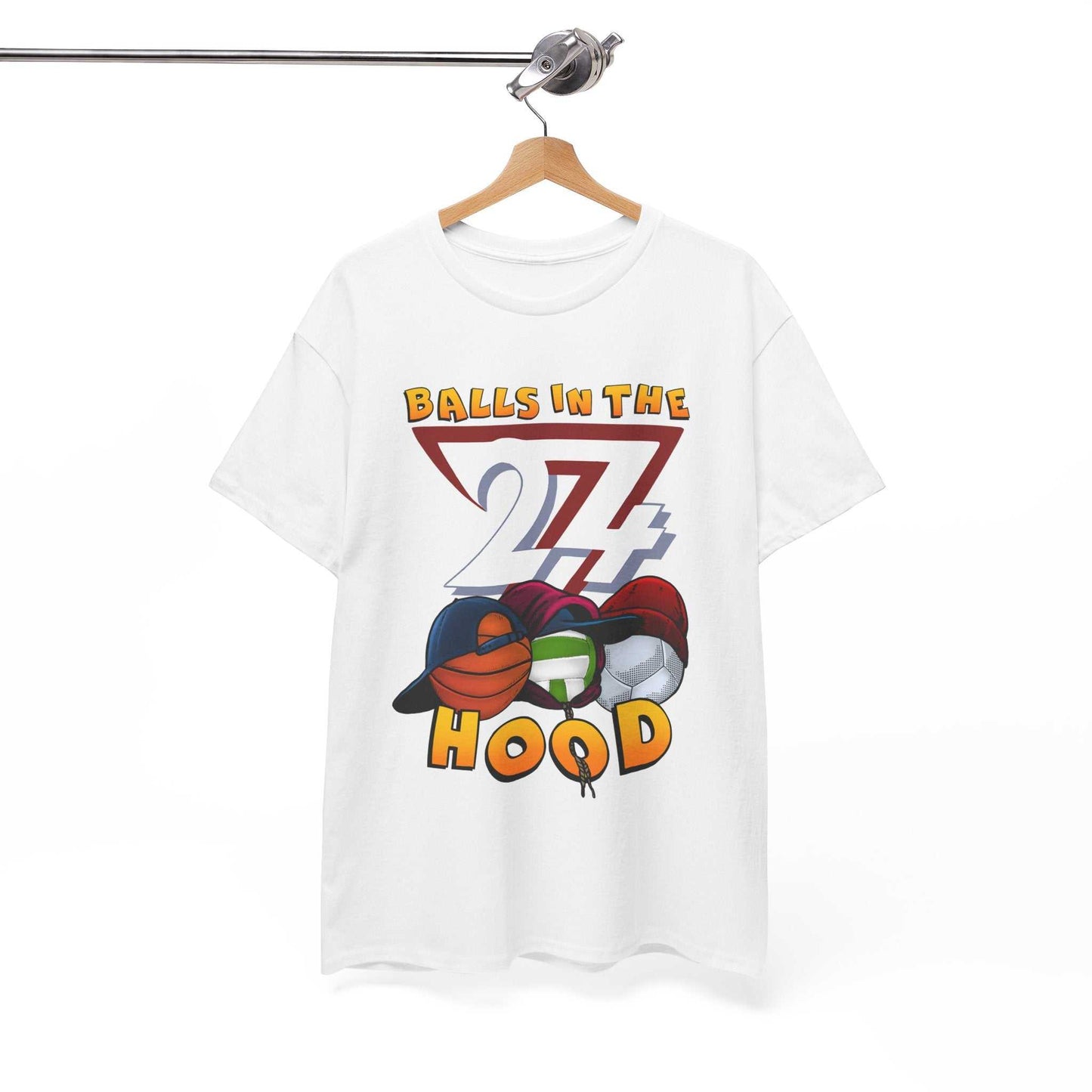 Unique Design Balls In The Hood Printed custom t-shirt white