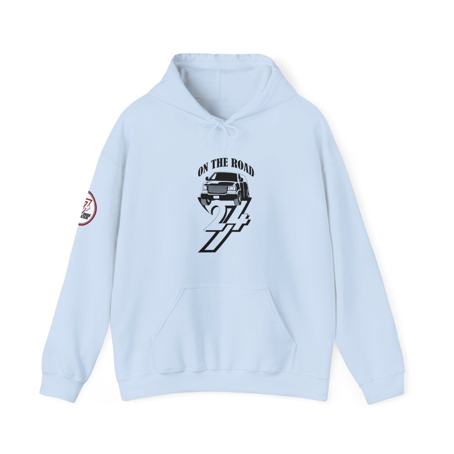 Unique Design On The Road Van Printed Unique Hoodie light blue