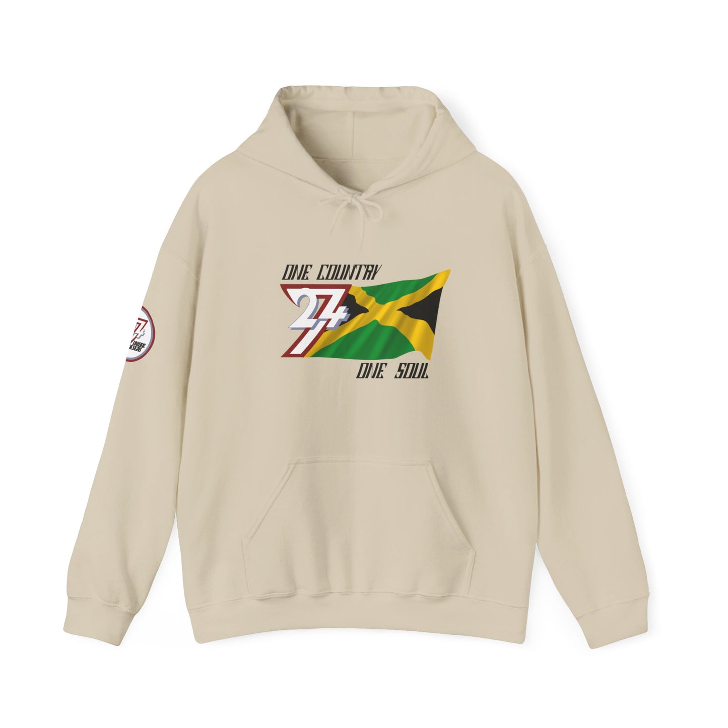 Unique Design 24/7 Jamaica Flag Printed Unisex custom Hoodie sand