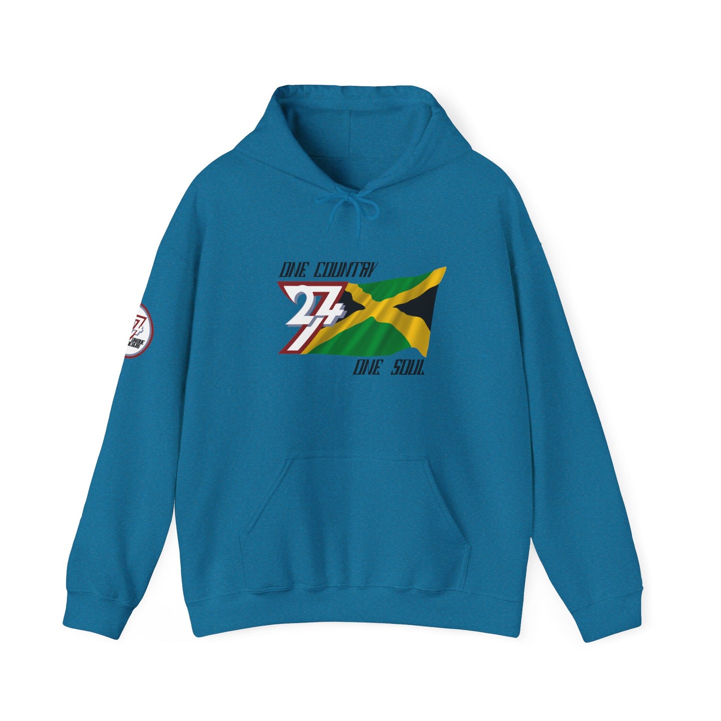 Unique Design 24/7 Jamaica Flag Printed Unisex custom Hoodie dark saphire