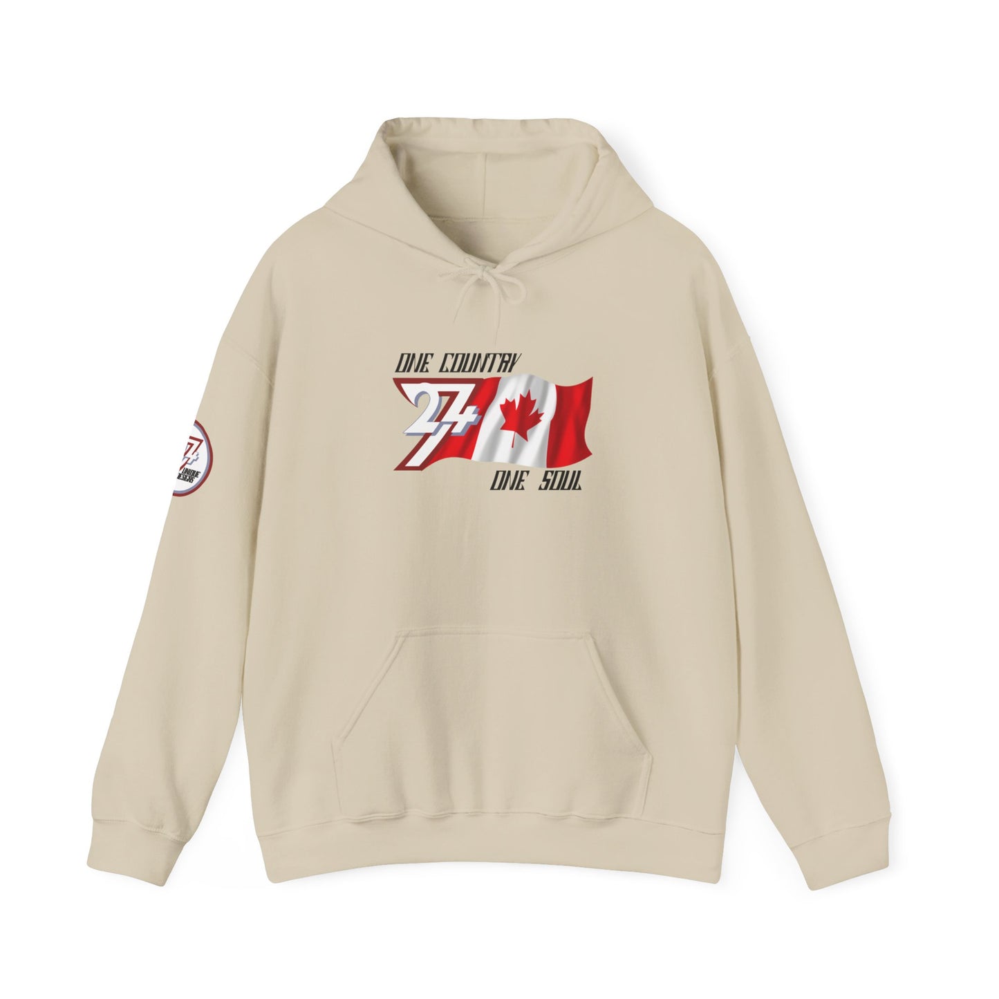 Unique Design 24/7 Canada Flag Printed Unisex custom Hoodie sand