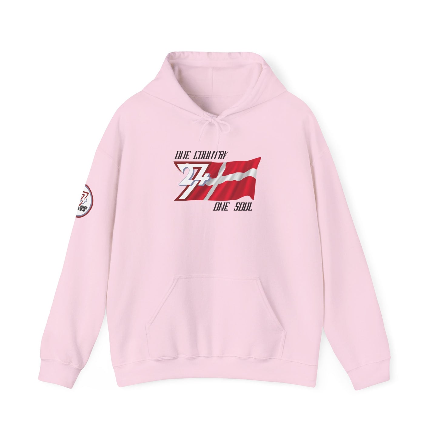  Unique Design 24/7 Denmark Flag Printed Unisex custom Hoodie light pink