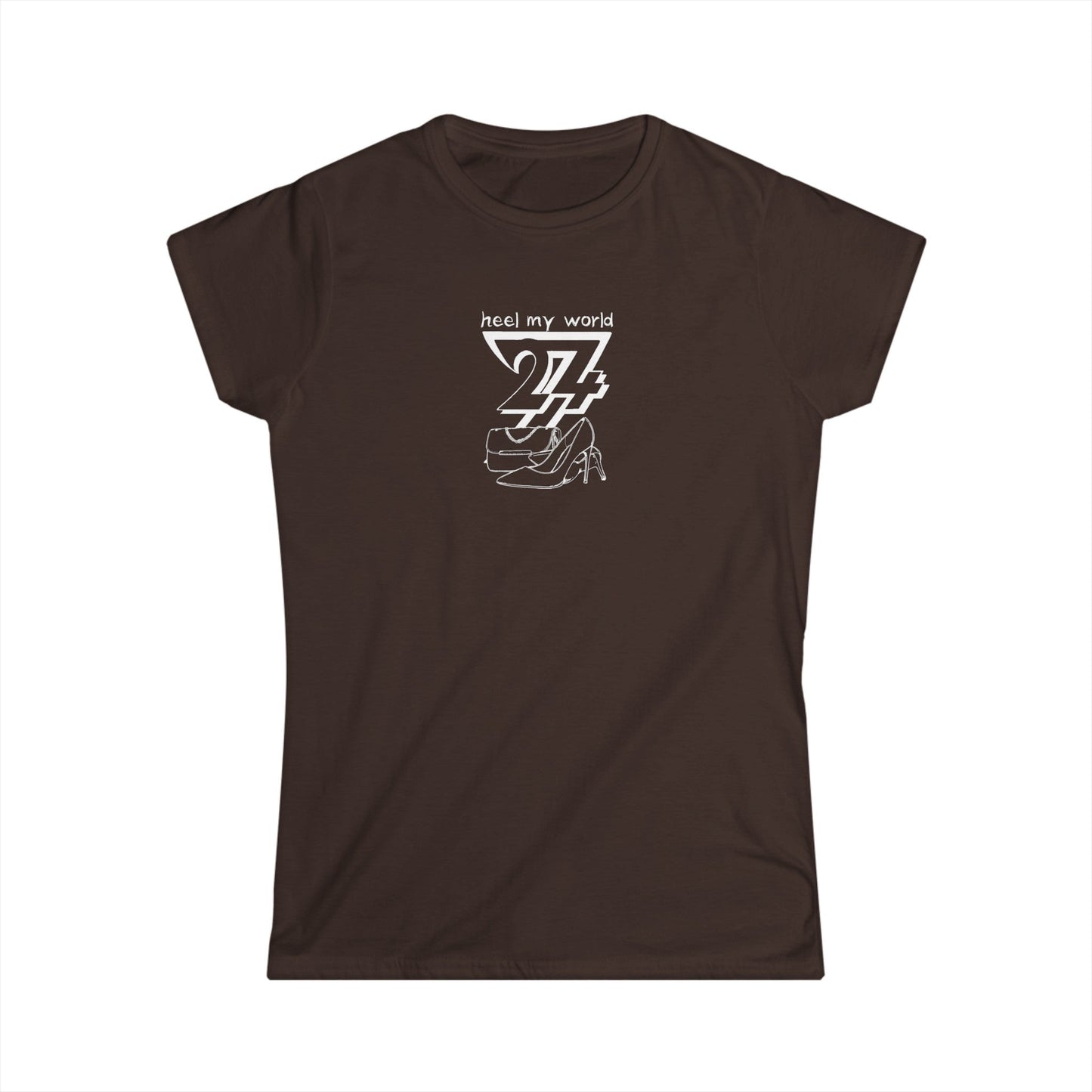 Unique Design "Heel My World" Women Tee dark chocolate