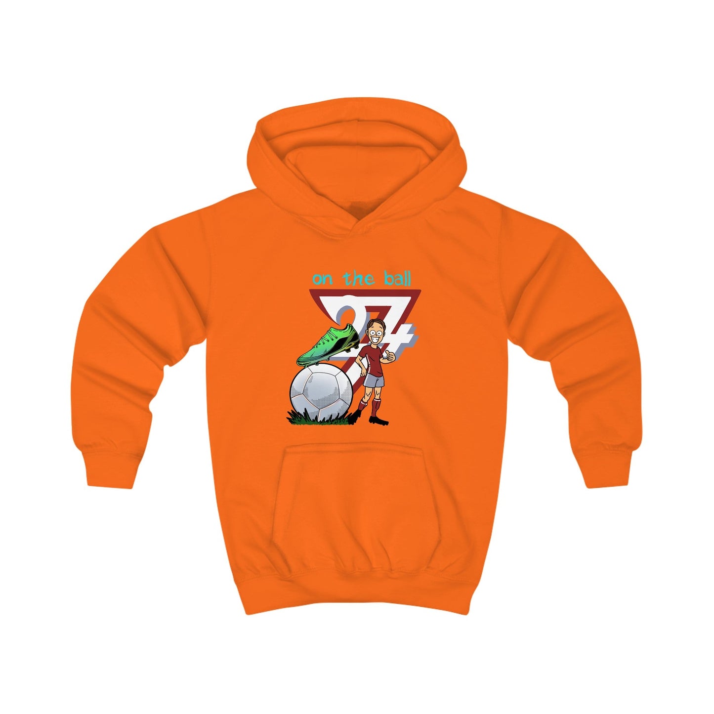 Unique Design Kids Hoodie On the pitch orange