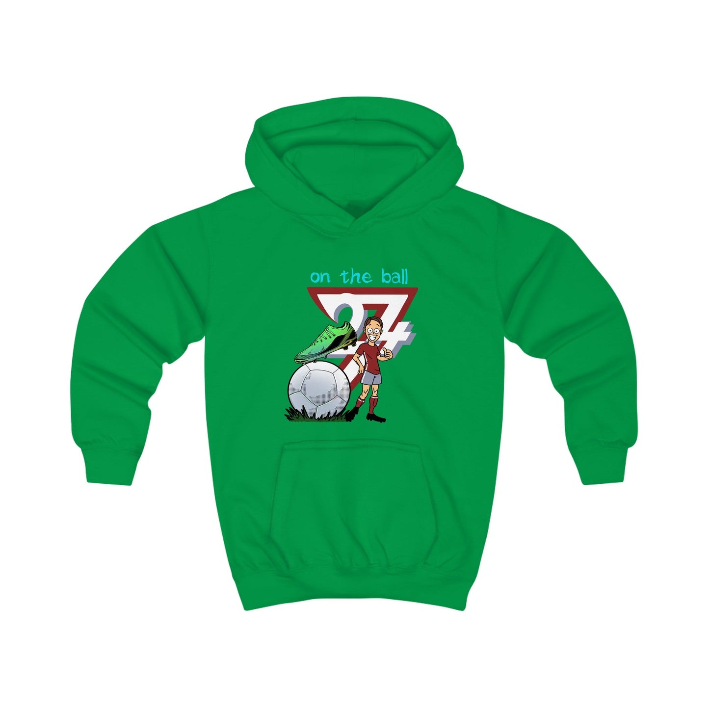 Unique Design Kids Hoodie On the pitch kelly green