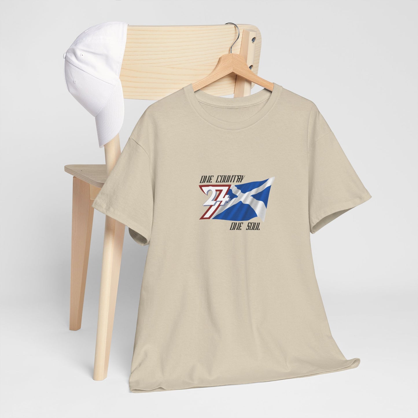 Unique Design 24/7 Scotland Flag Printed Unisex custom T-shirt sand