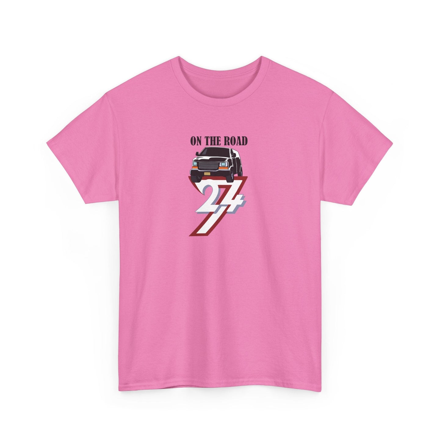 Unique Design On The Road Van unisex custom T-shirt pink