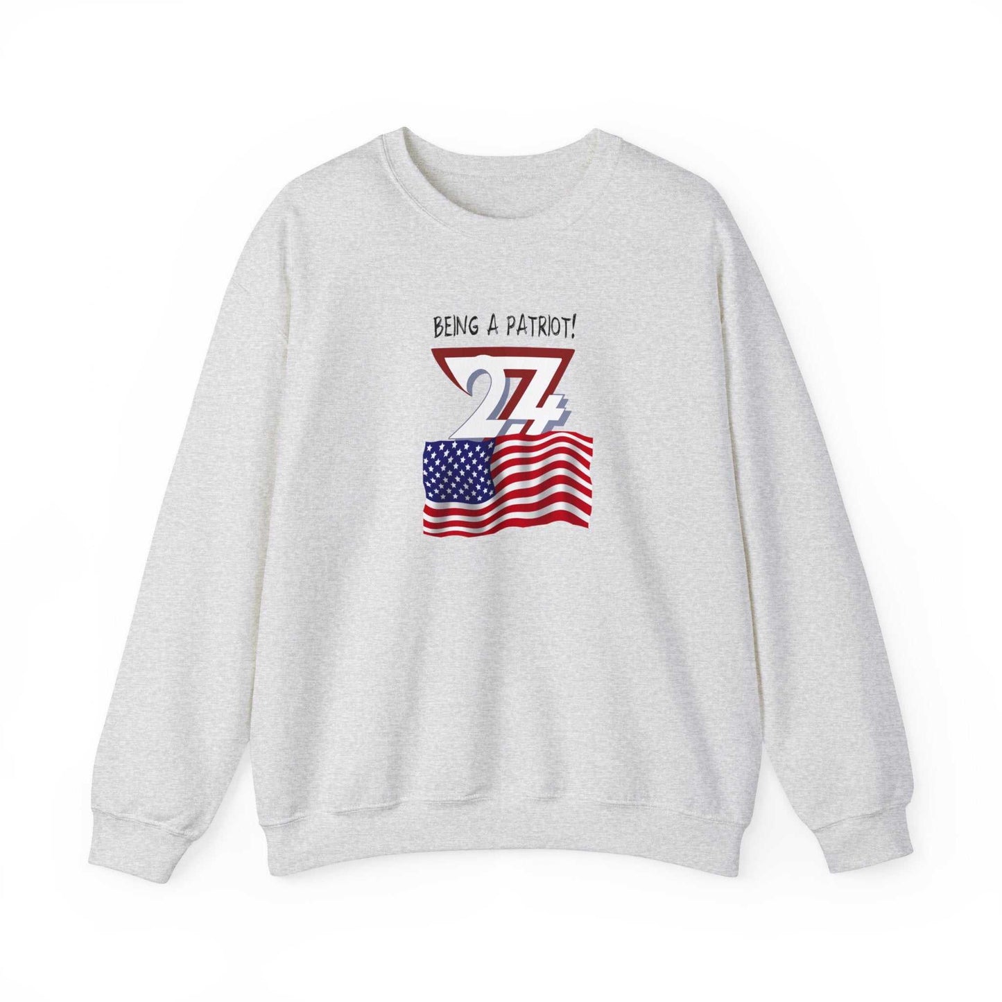 Unique Design US Patriot Heavy Blend™ Crewneck Sweatshirt ash