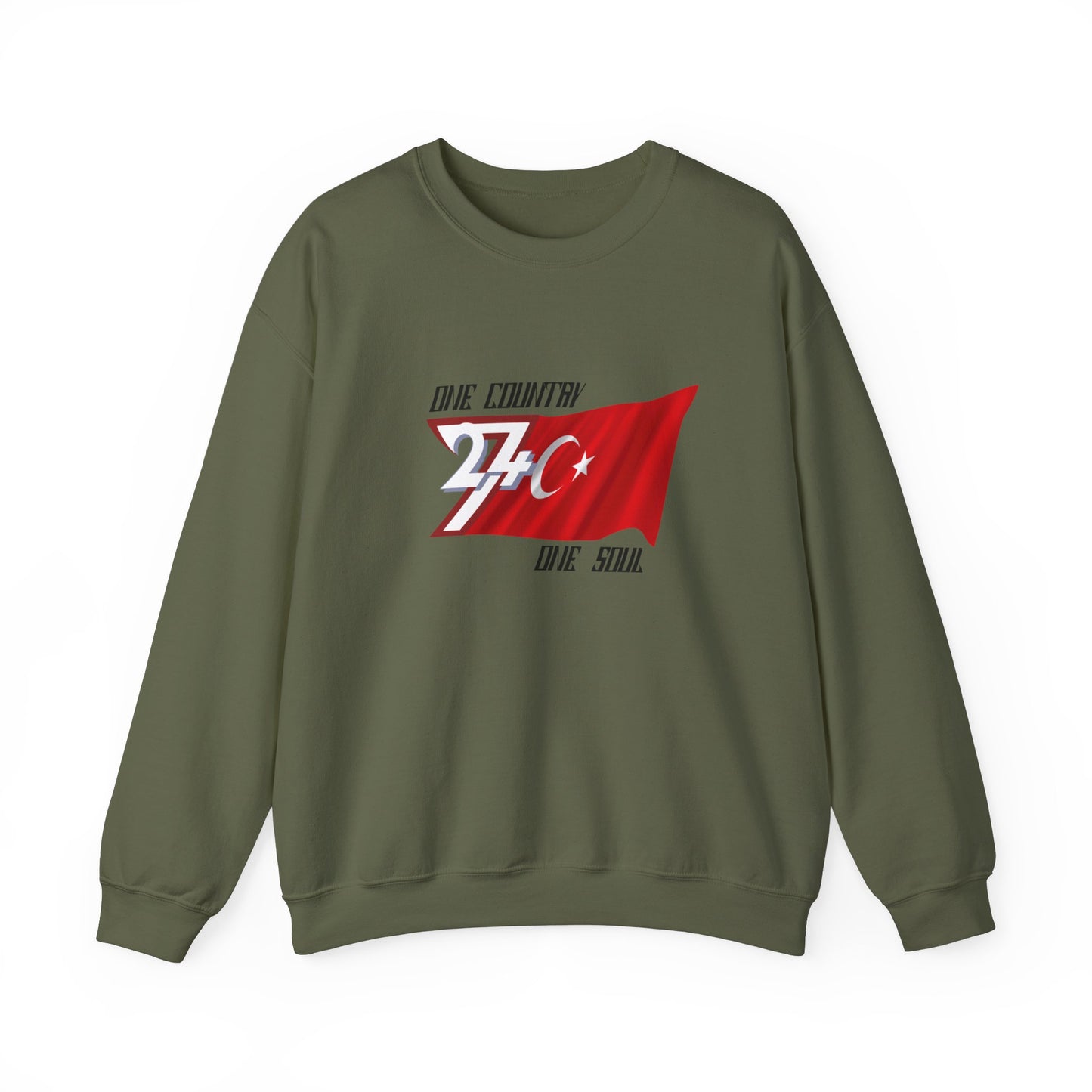 Unique Design Turkey Flag sweatshirt military green