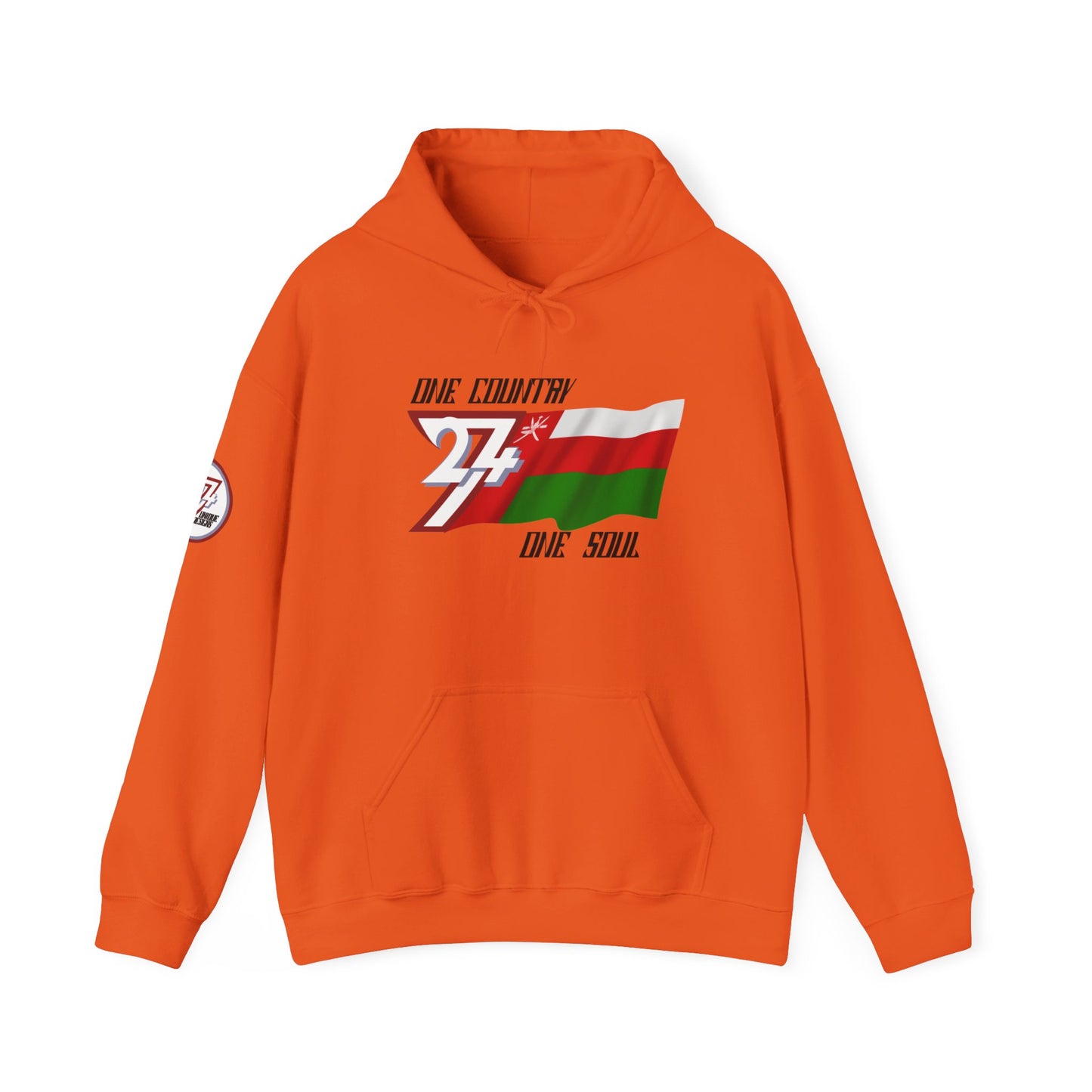 Unique Design 24/7 Oman Flag Printed Unisex custom Hoodie orange