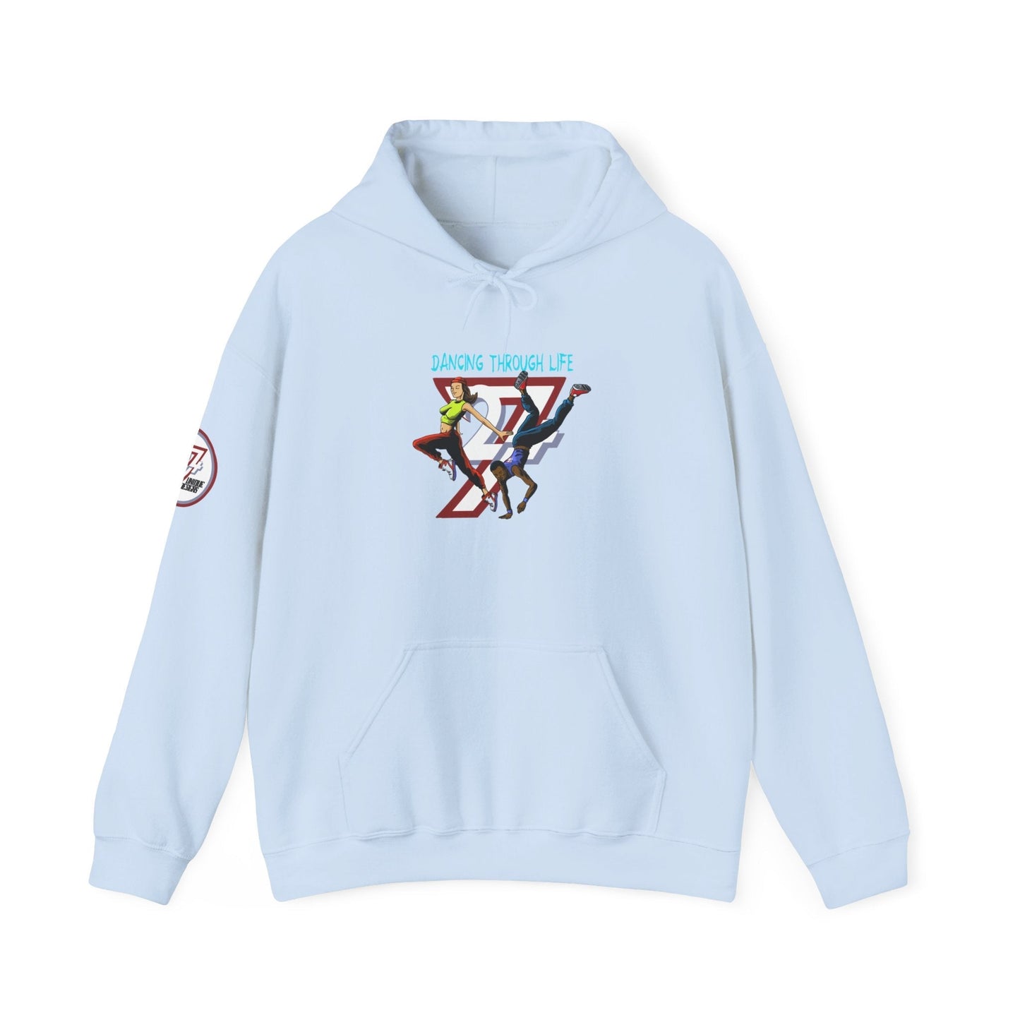 Unique Design Street Dancing Couple Printed Unisex custom Hoodie light blue