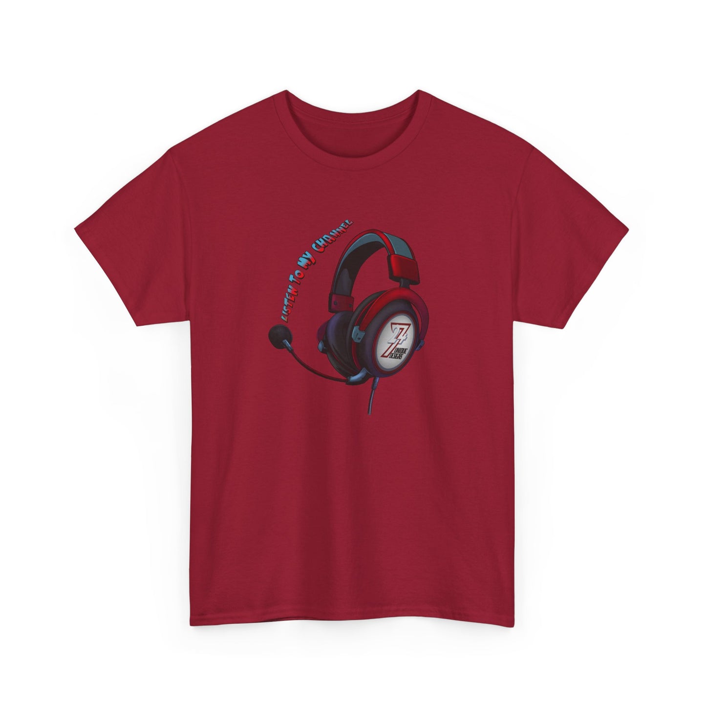 Unique Design 24/7 Headset Illustrated T-shirt Red