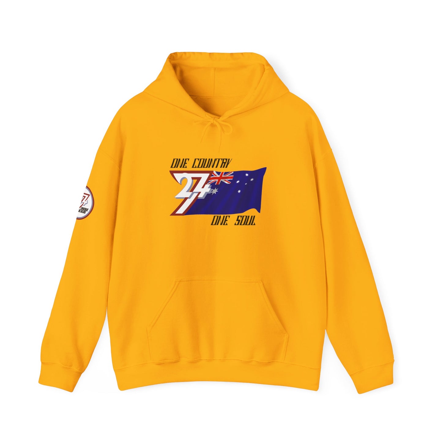 Unique Design 24/7 Australia Flag Printed Unisex custom Hoodie gold